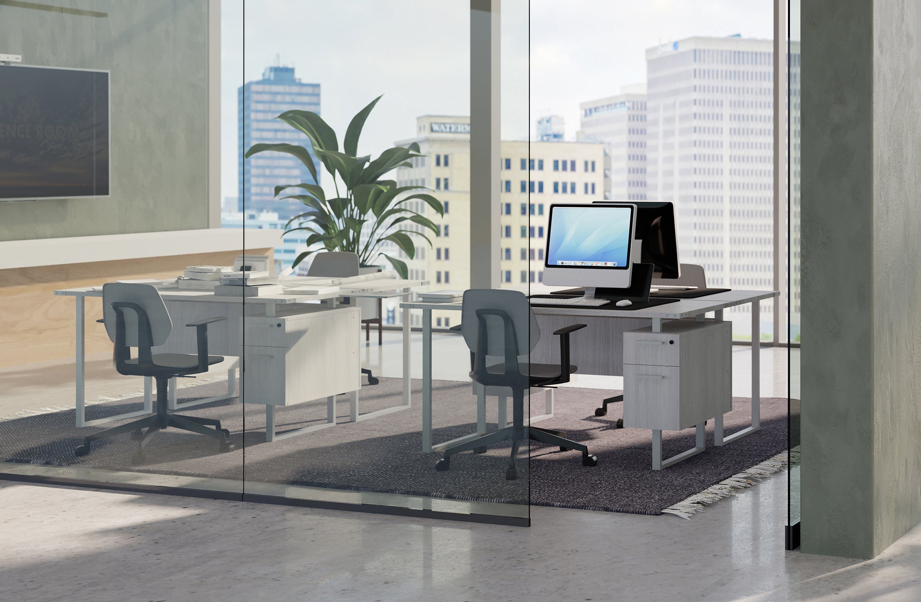 Mirella Desk W/ Built In Ped