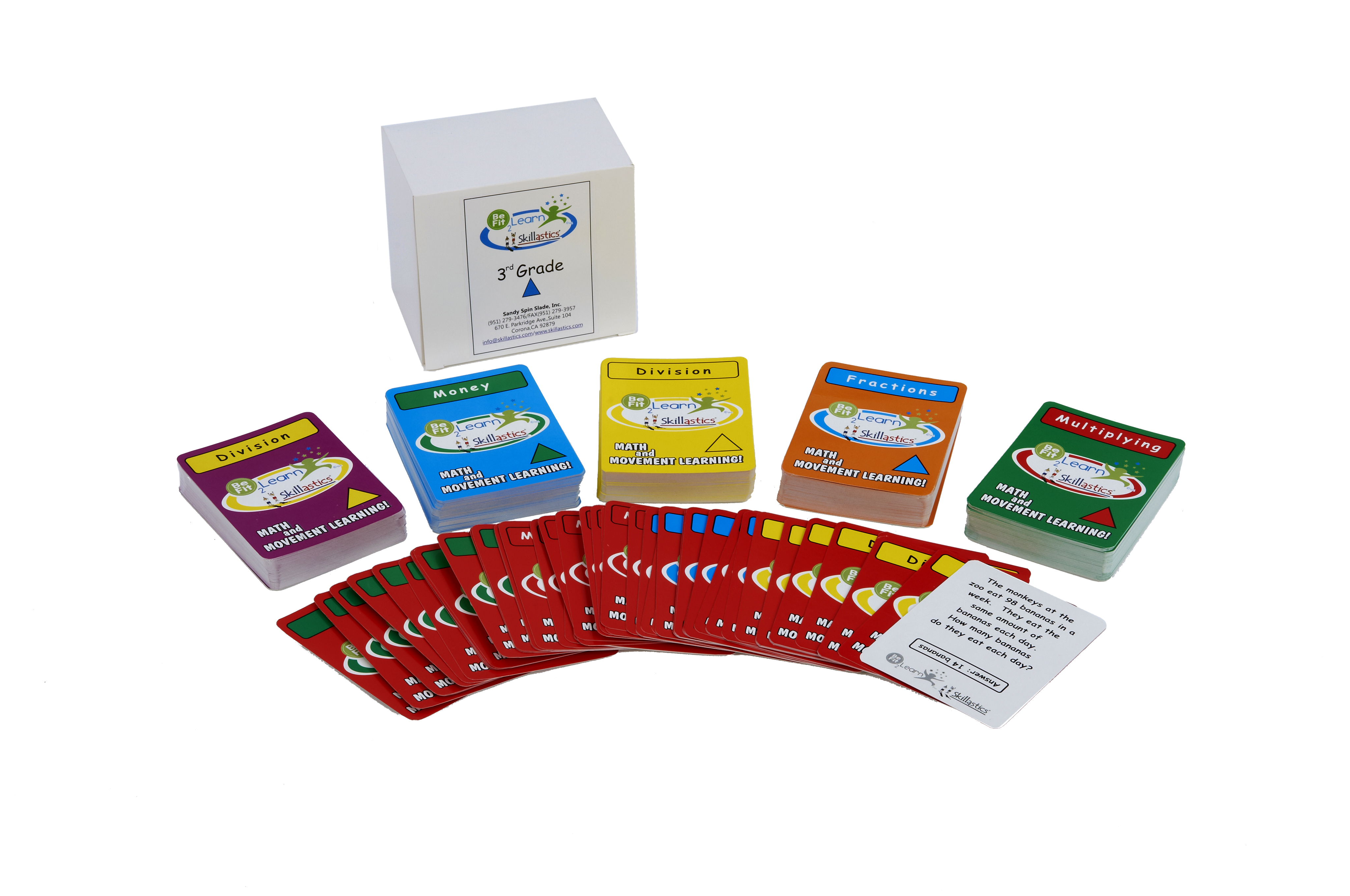 Be Fit 2 Learn Skillastics® Math (2nd — 6th Grade) 1, Activity Kit / 1 grade level box of question cards