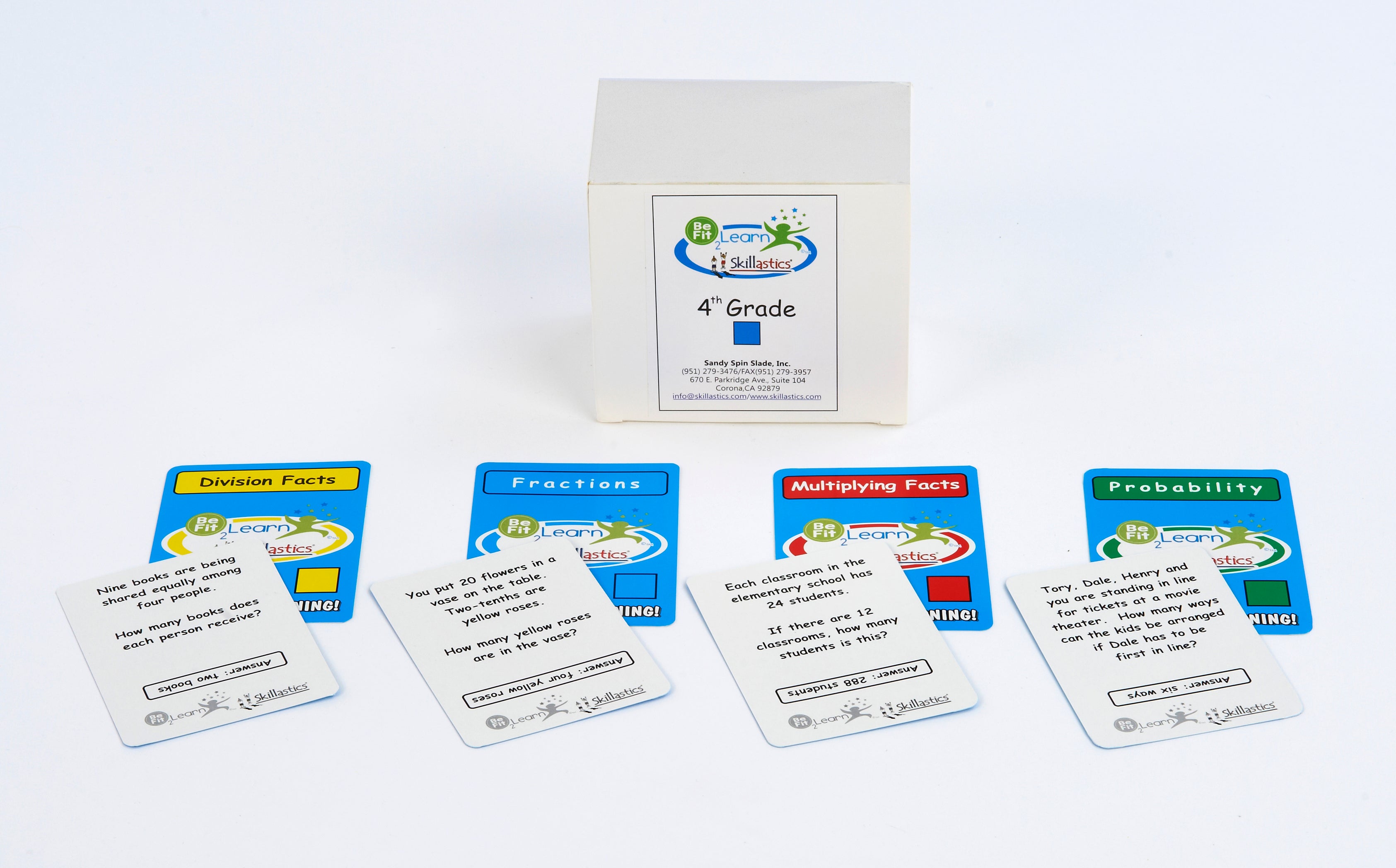 Be Fit 2 Learn Skillastics® Math (2nd — 6th Grade) 1, Activity Kit / 1 grade level box of question cards