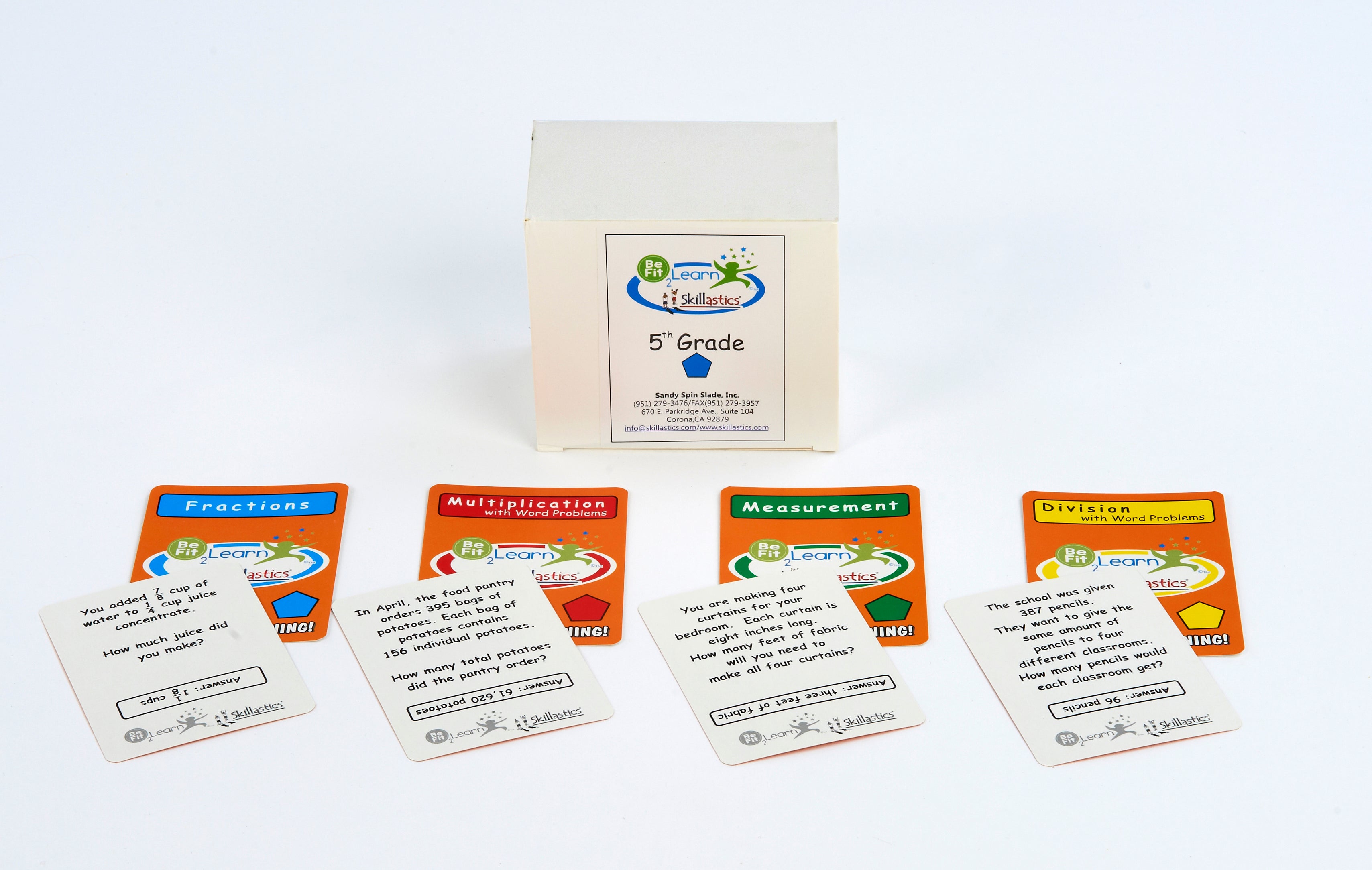 Be Fit 2 Learn Skillastics® Math (2nd — 6th Grade) 1, Activity Kit / 1 grade level box of question cards
