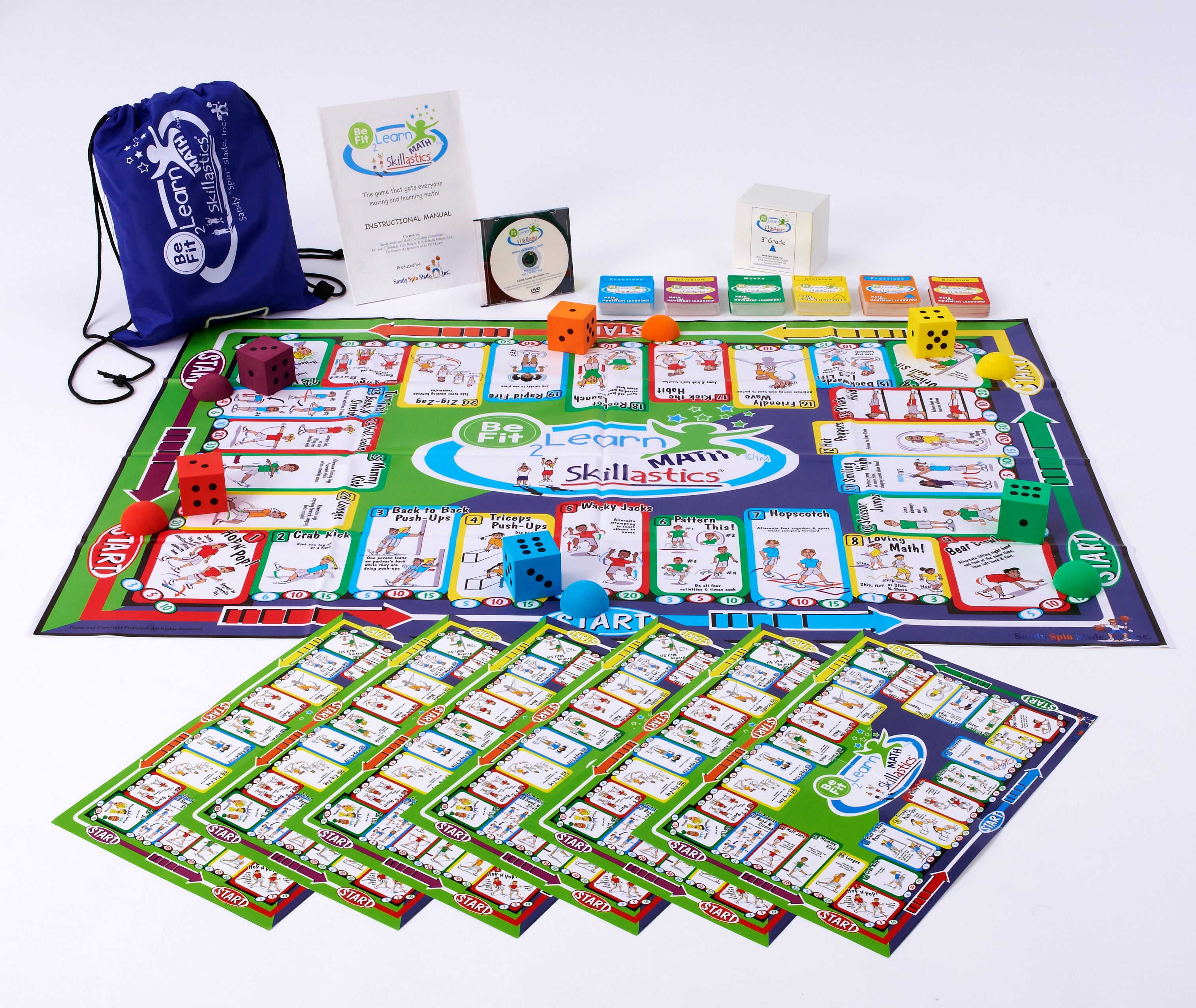 Be Fit 2 Learn Skillastics® Math (2nd — 6th Grade) 1, Activity Kit / 1 grade level box of question cards