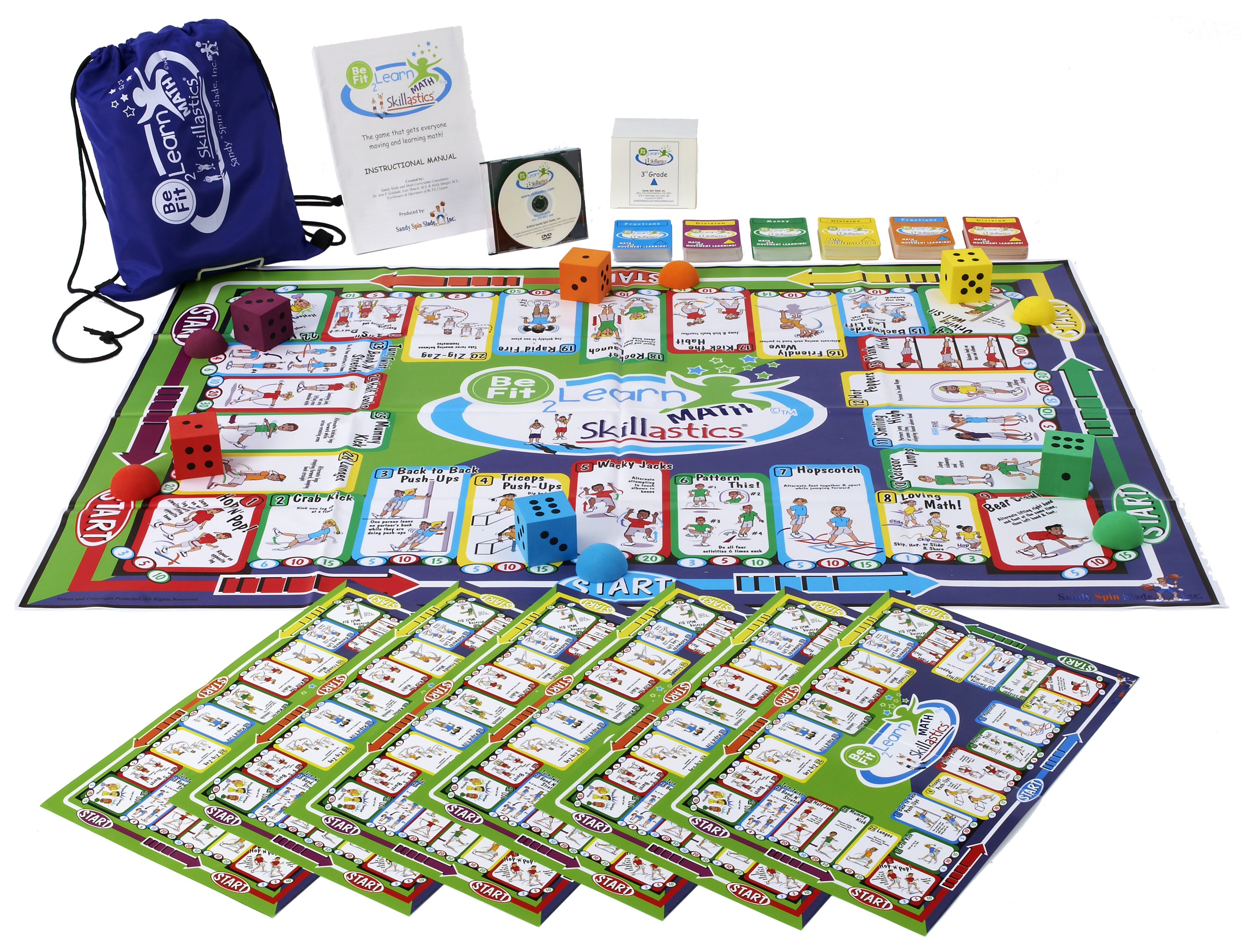 Be Fit 2 Learn Skillastics® Math (2nd — 6th Grade) 1, Activity Kit / 1 grade level box of question cards