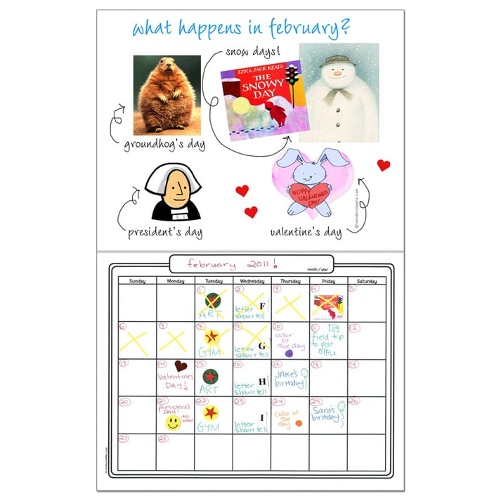 Make Your Own Calendar Book - 8.5"x11", 12 gridded months, 6 Books