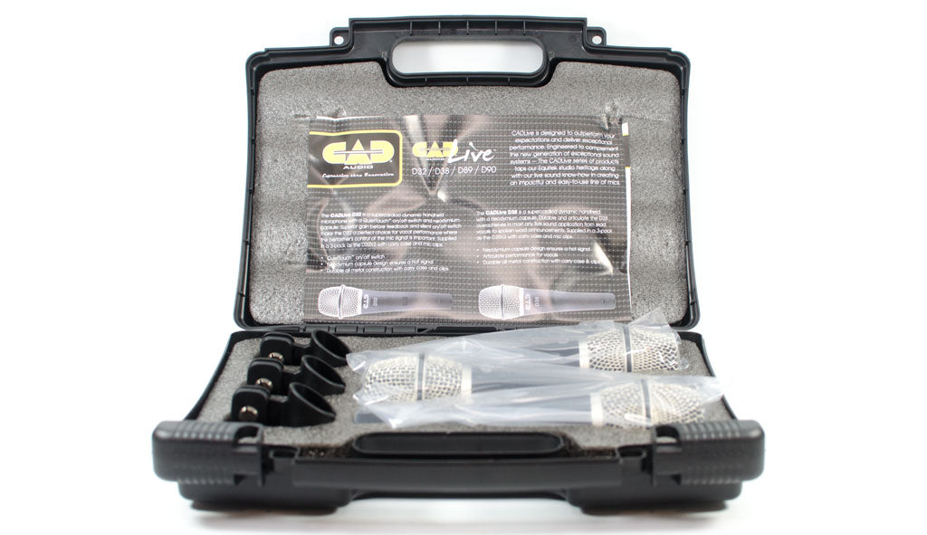 CAD Audio D38X3 Supercardioid Dynamic Instrument Microphone. (3 Pack)