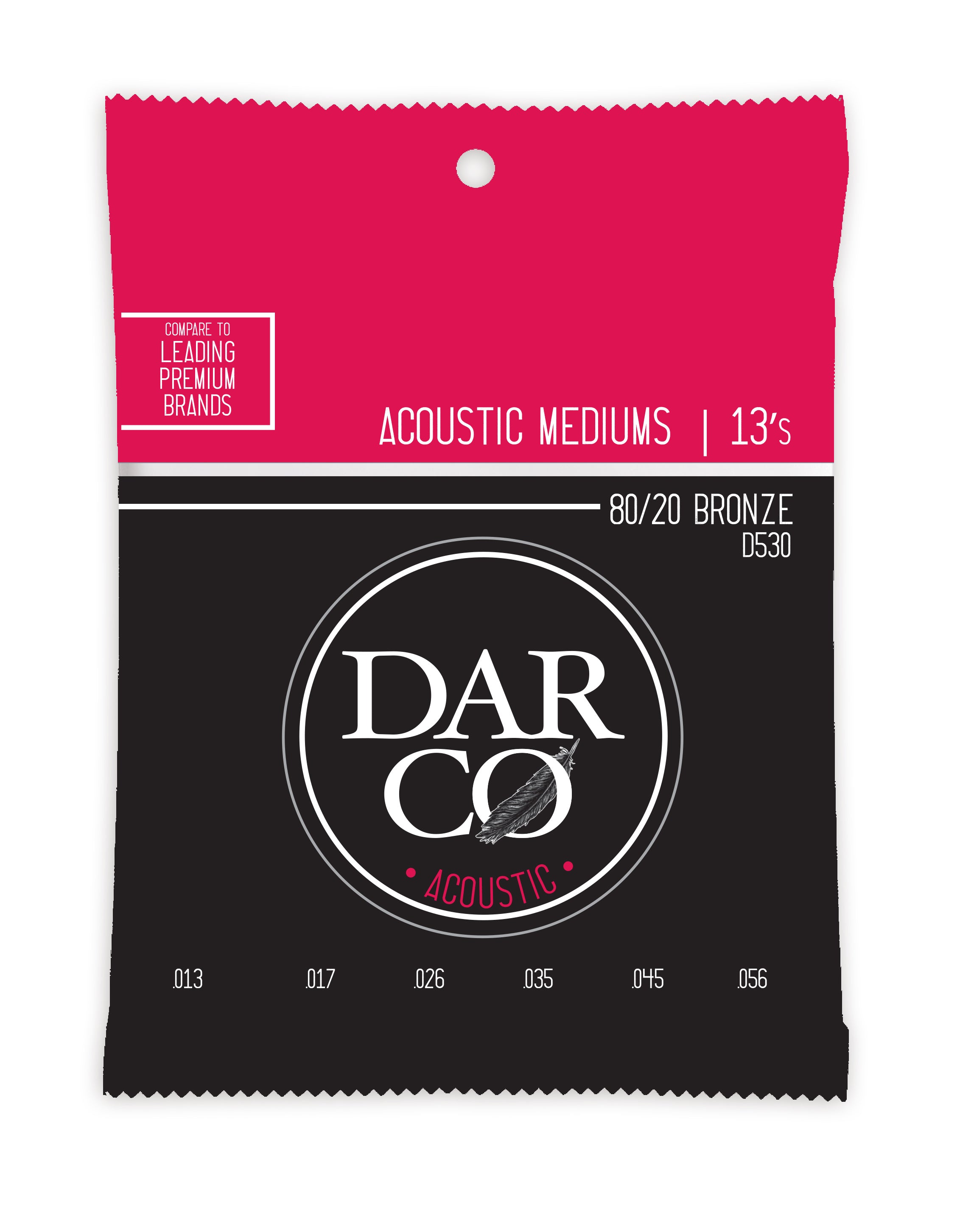 Martin D530 Darco Acoustic 80/20 Bronze Medium Guita Strings. 13-56