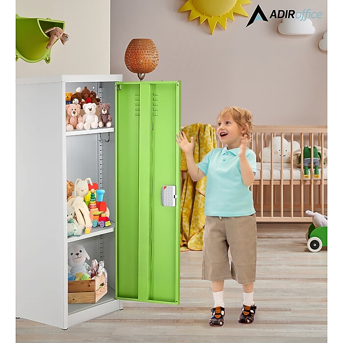 48" H x 15" W Steel Single Tier Storage Locker with Digital Lock, Green
