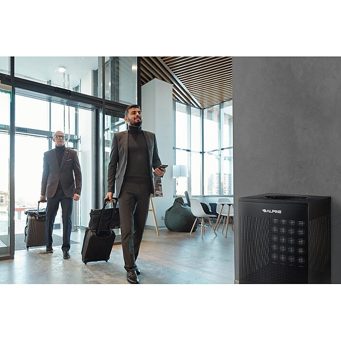 40 Gallon Black Perforated Metal Square Decorative Waste Receptacle