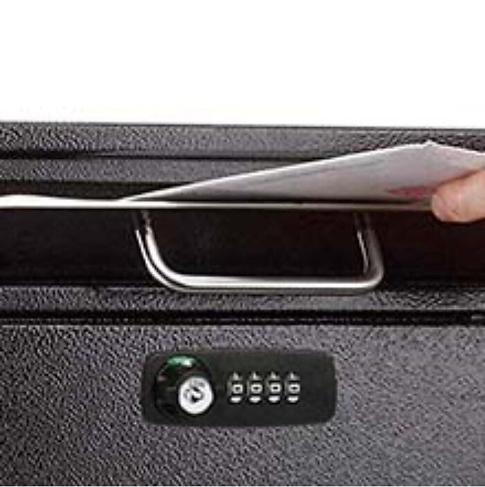 Black Medium Drop Box Wall Mounted Locking Mail Box with Key and Combination lock with Suggestion Cards