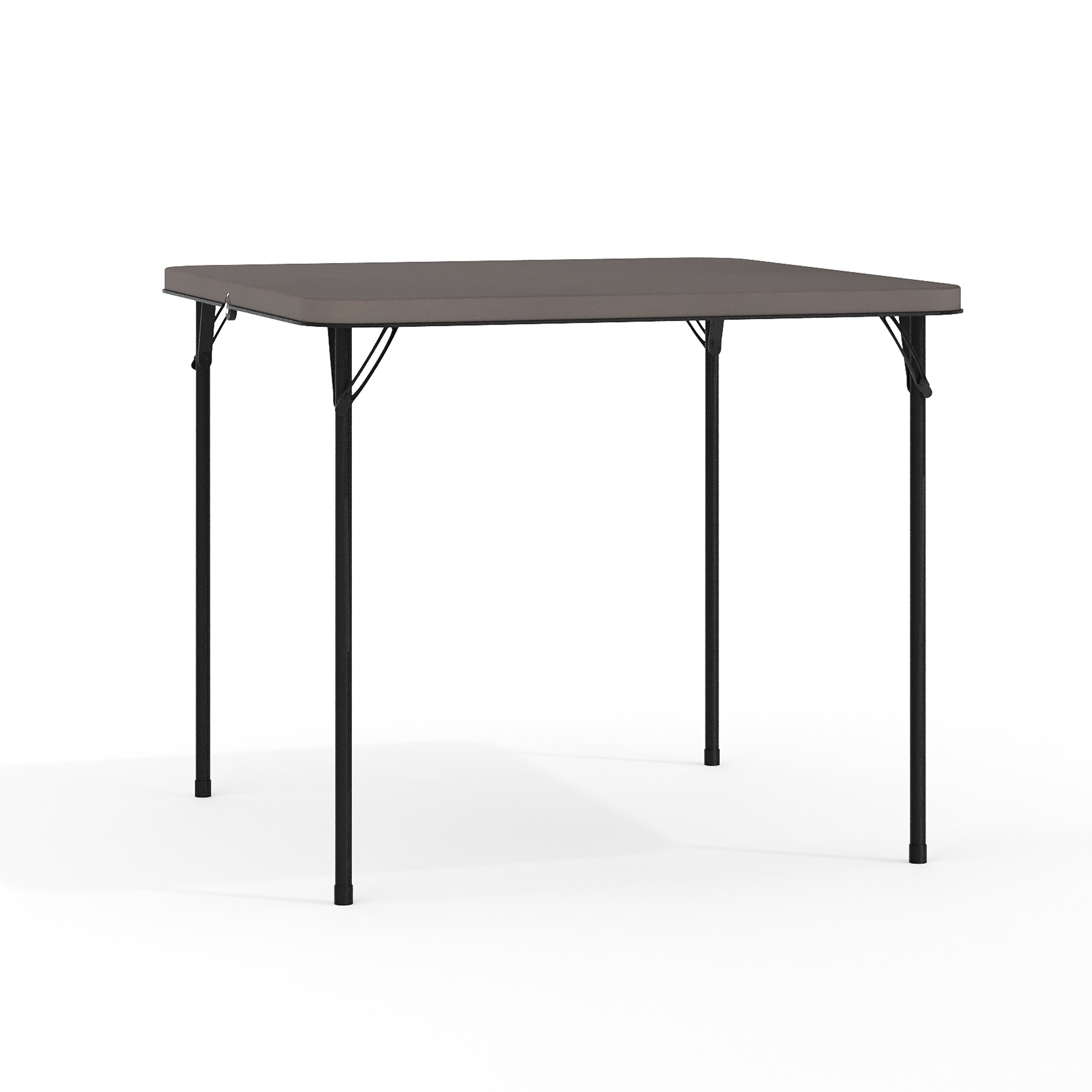 Dunham 2.83-Foot Square Bi-Fold Dark Gray Plastic Folding Table with Carrying Handle