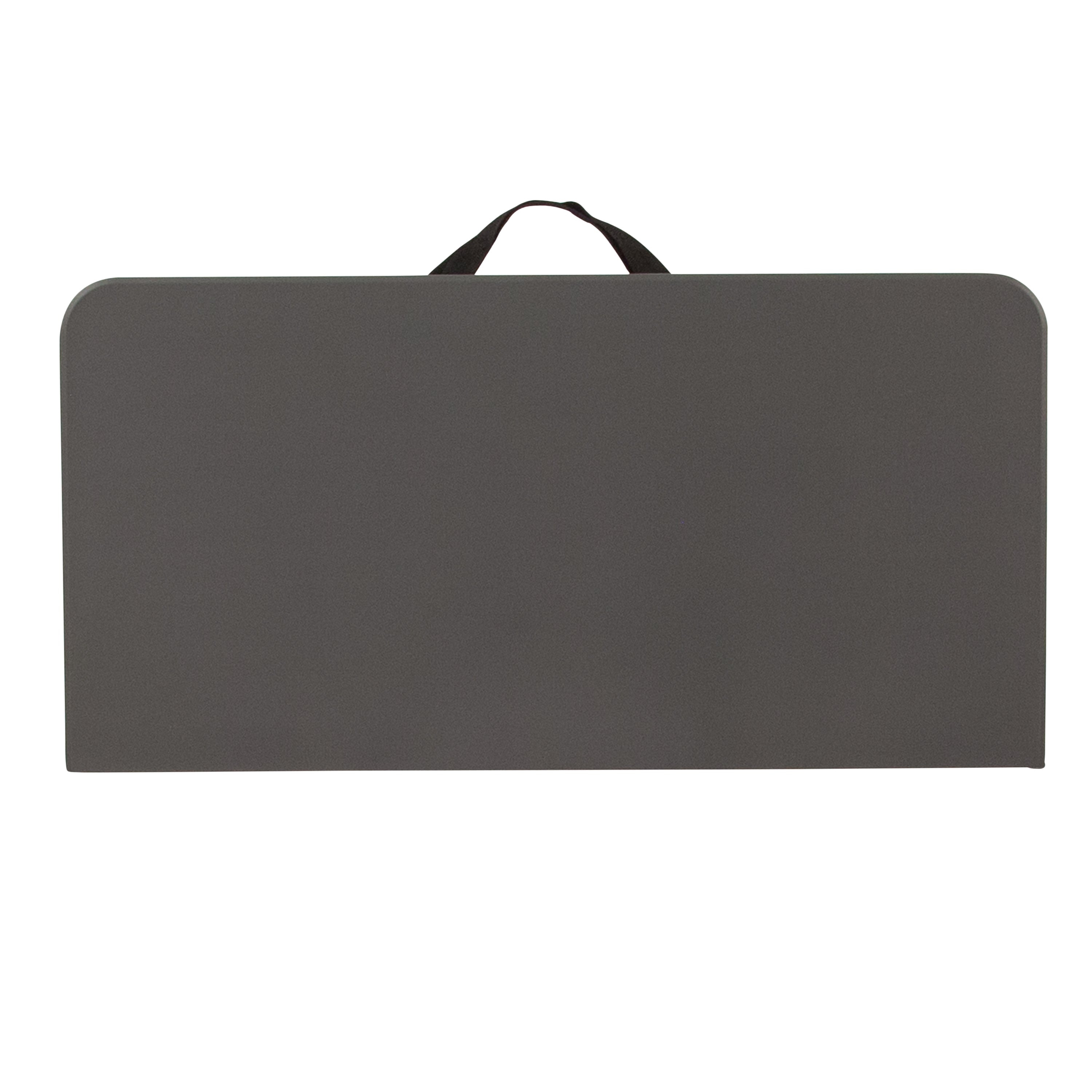 Dunham 2.83-Foot Square Bi-Fold Dark Gray Plastic Folding Table with Carrying Handle