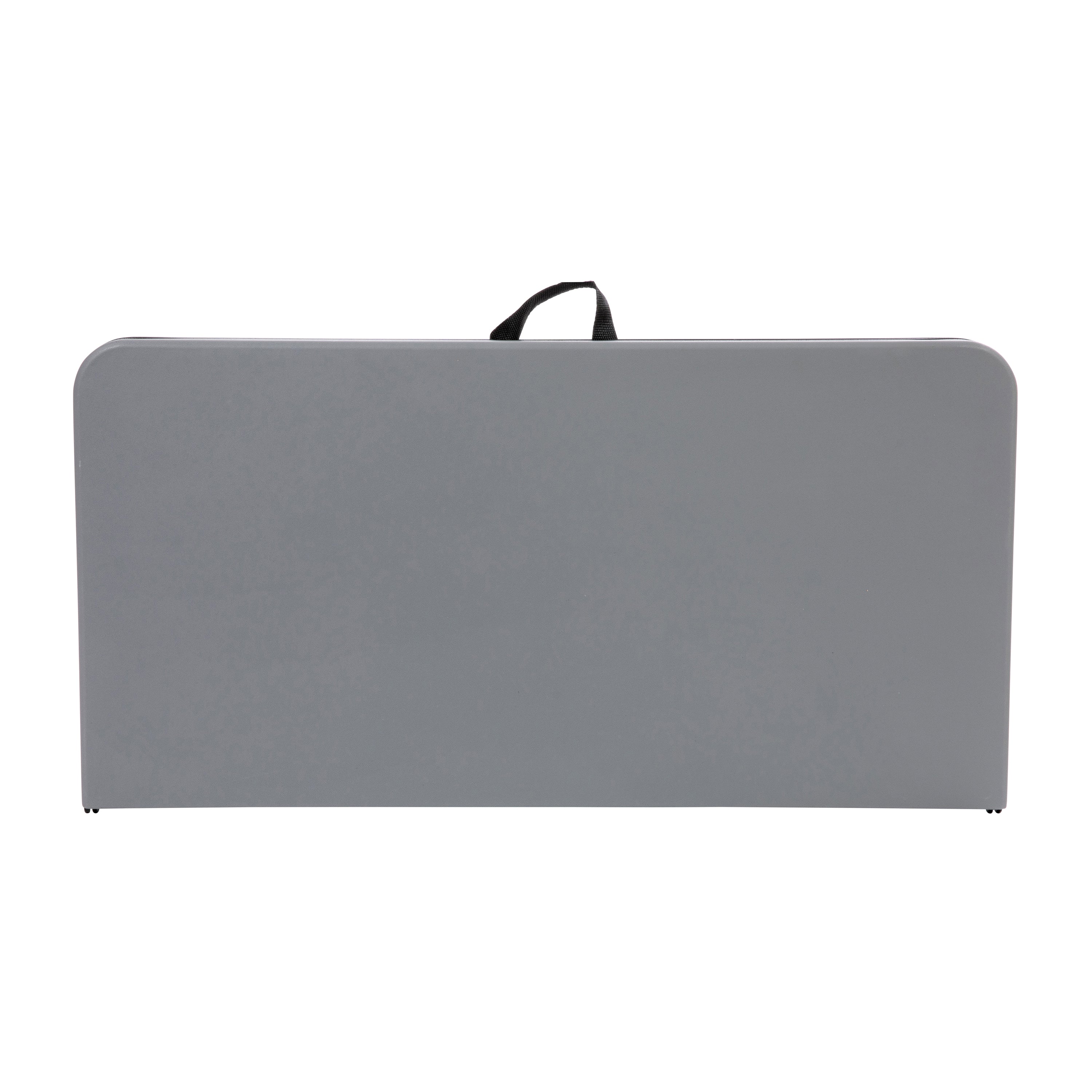 Dunham 2.83-Foot Square Bi-Fold Gray Plastic Folding Table with Carrying Handle