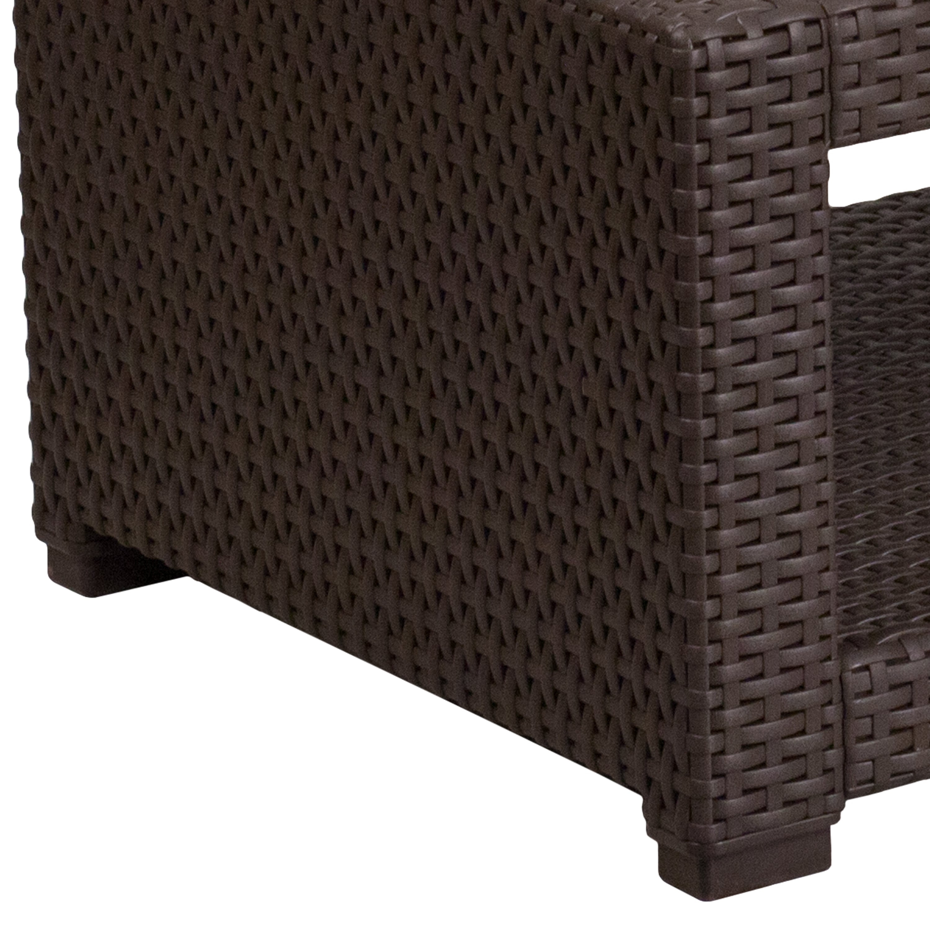 Seneca Chocolate Brown Faux Rattan Coffee Table