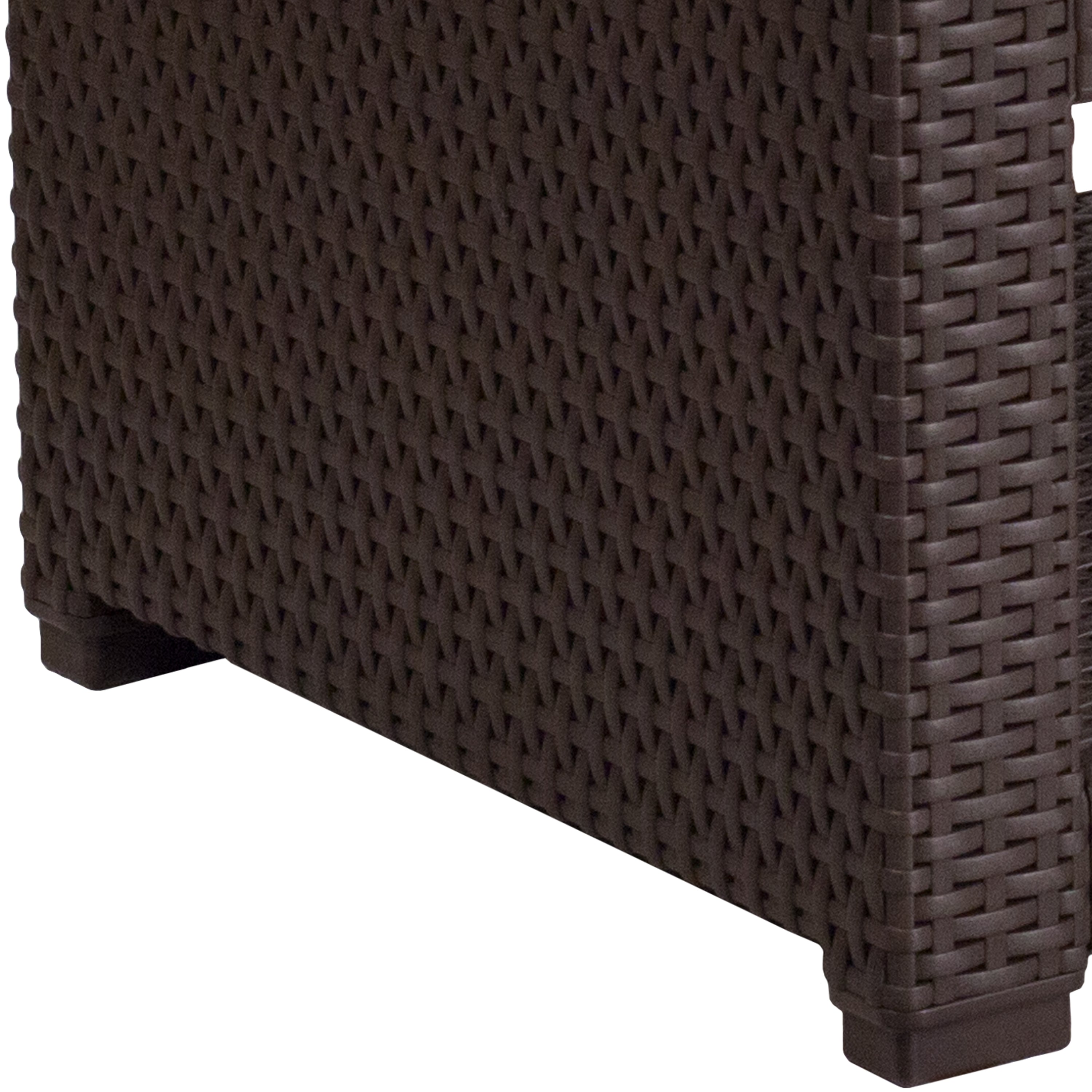 Seneca Chocolate Brown Faux Rattan End Table