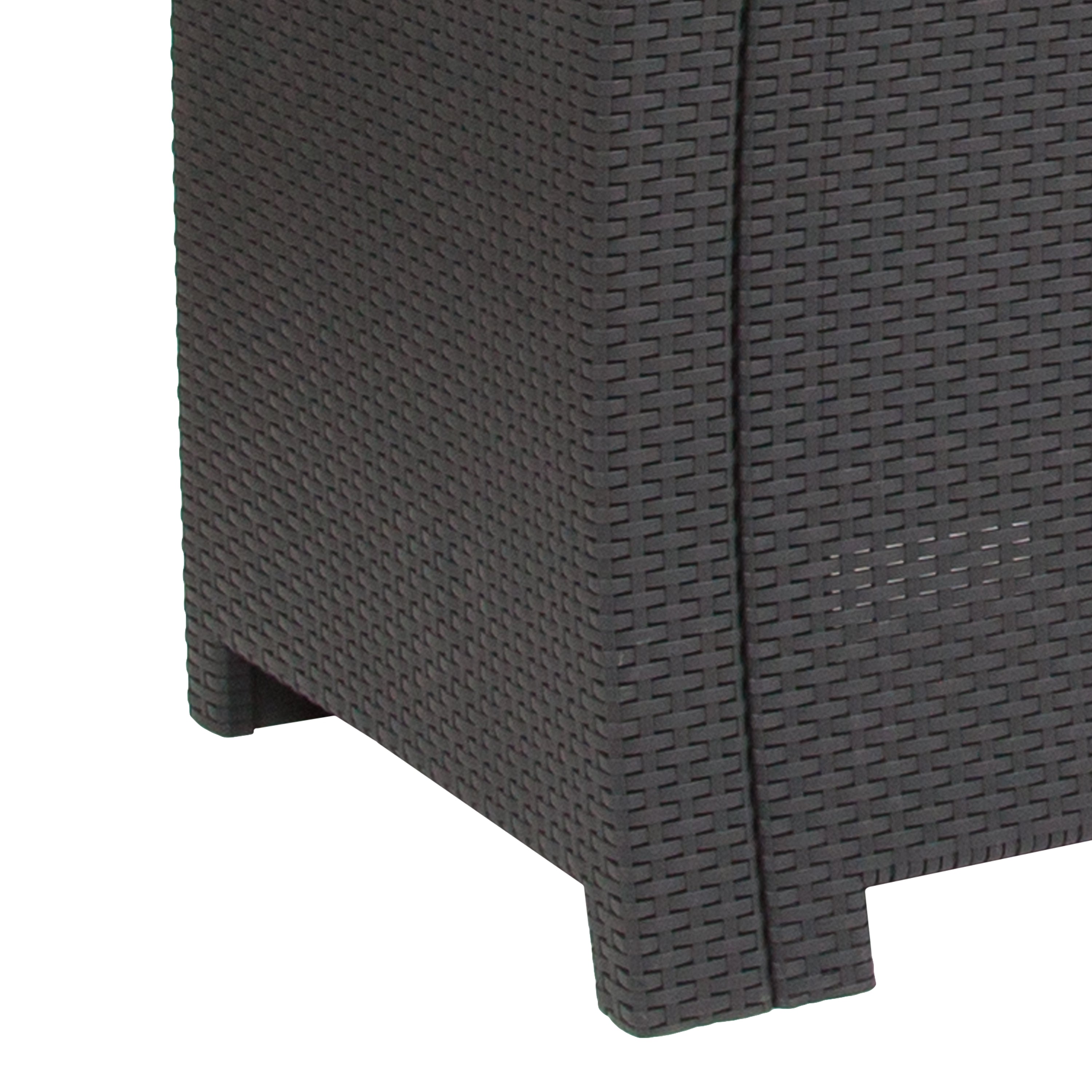 Seneca Dark Gray Faux Rattan Chair with All-Weather Seneca Light Gray Cushion