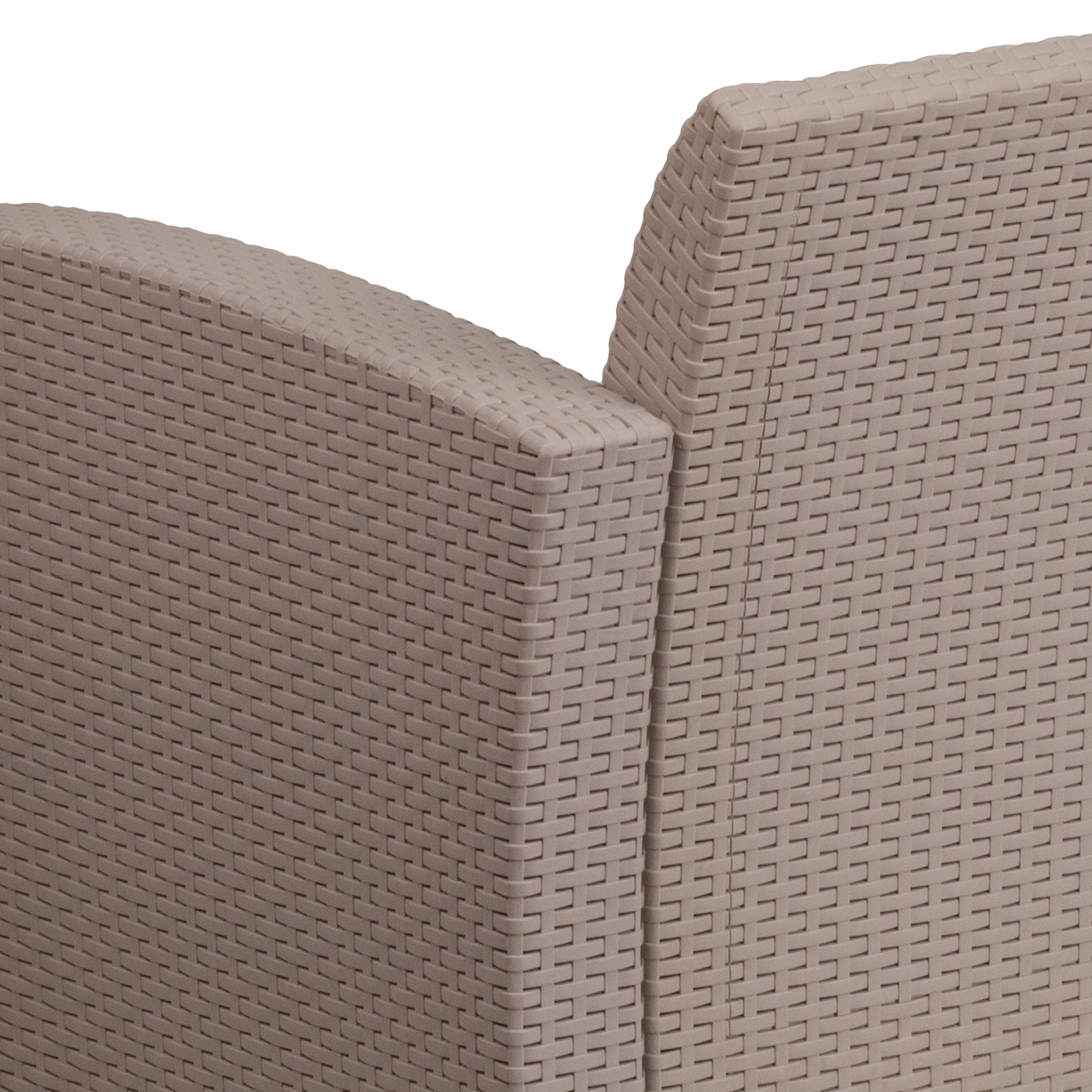 Seneca Light Gray Faux Rattan Chair with All-Weather Seneca Light Gray Cushion
