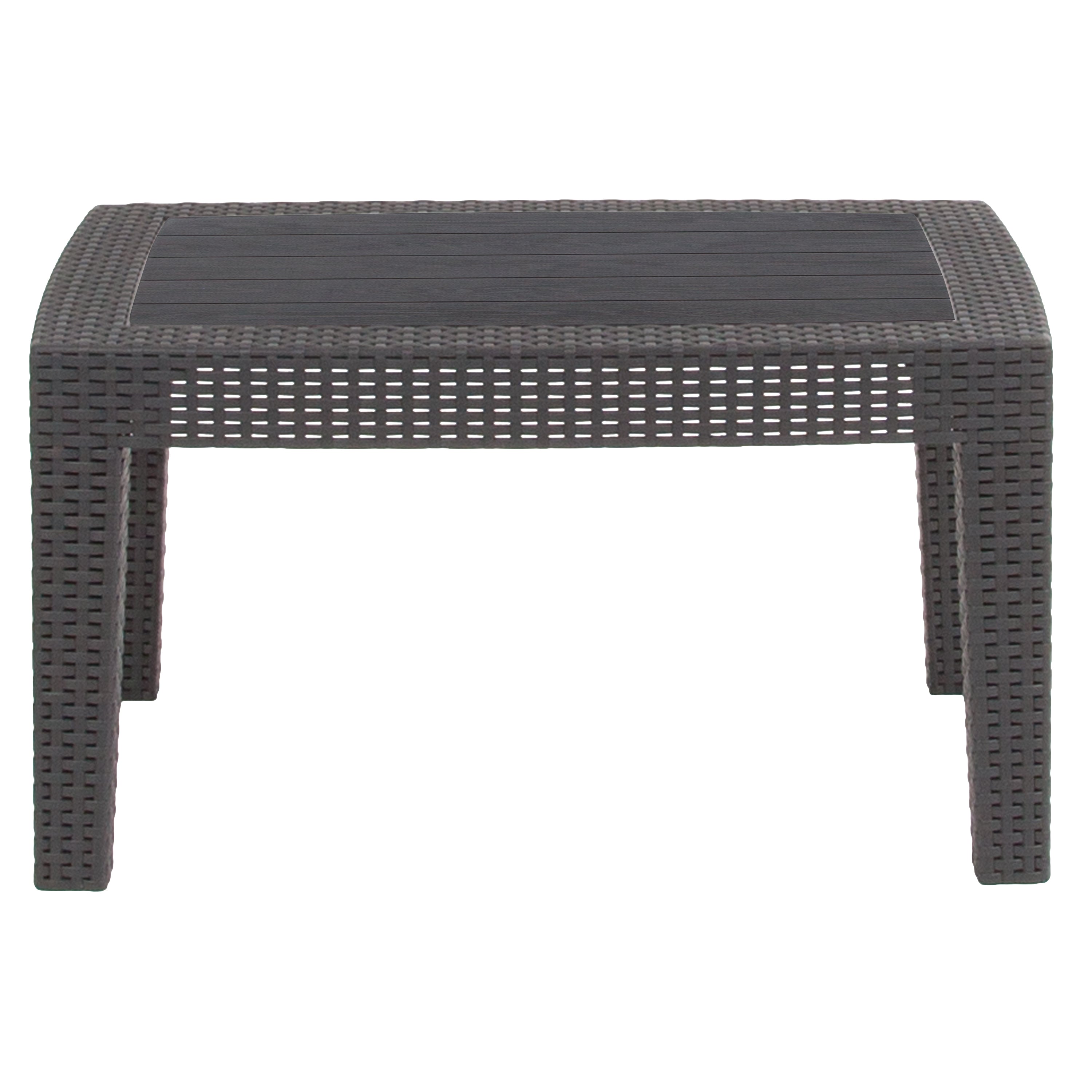 Seneca Dark Gray Faux Rattan Coffee Table