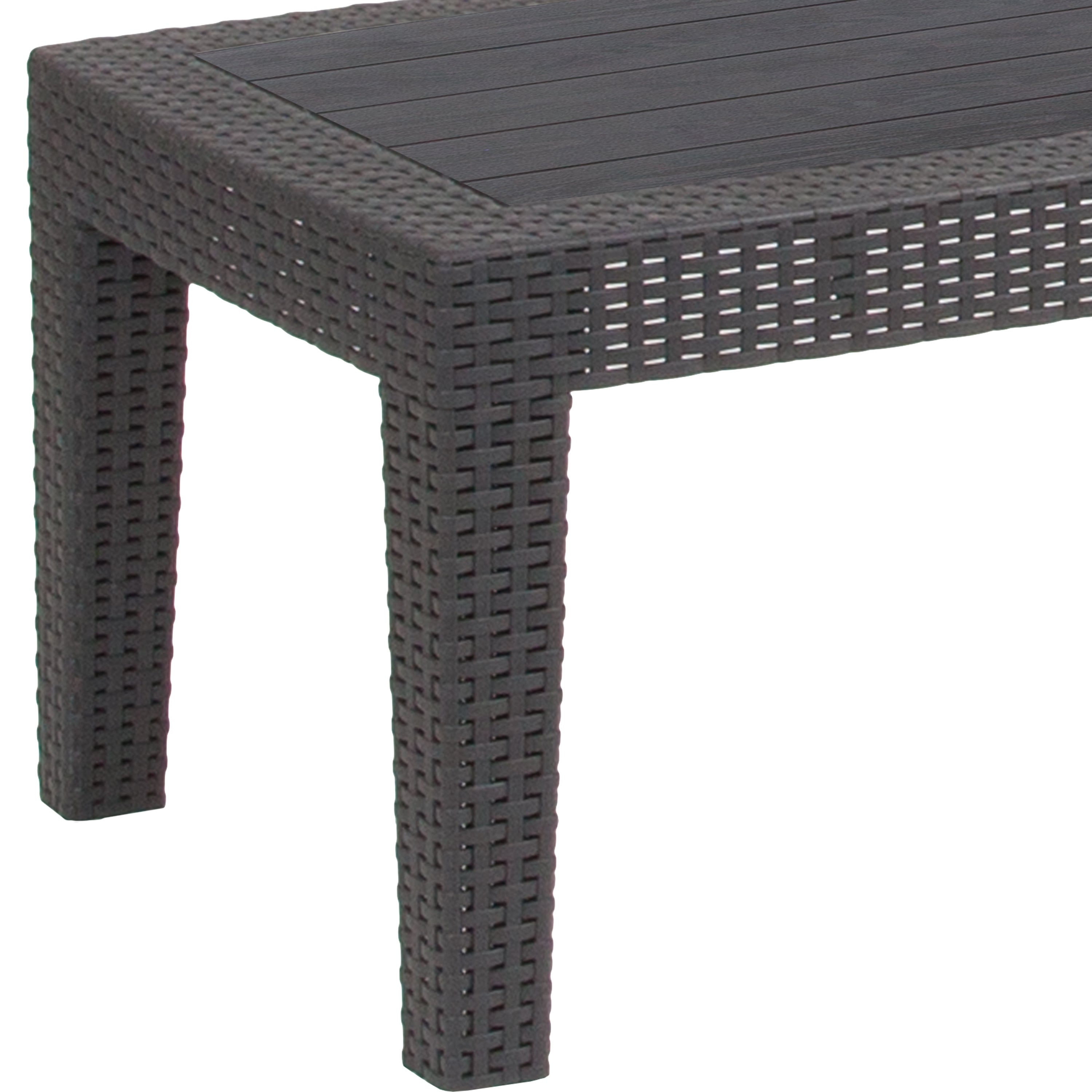 Seneca Dark Gray Faux Rattan Coffee Table