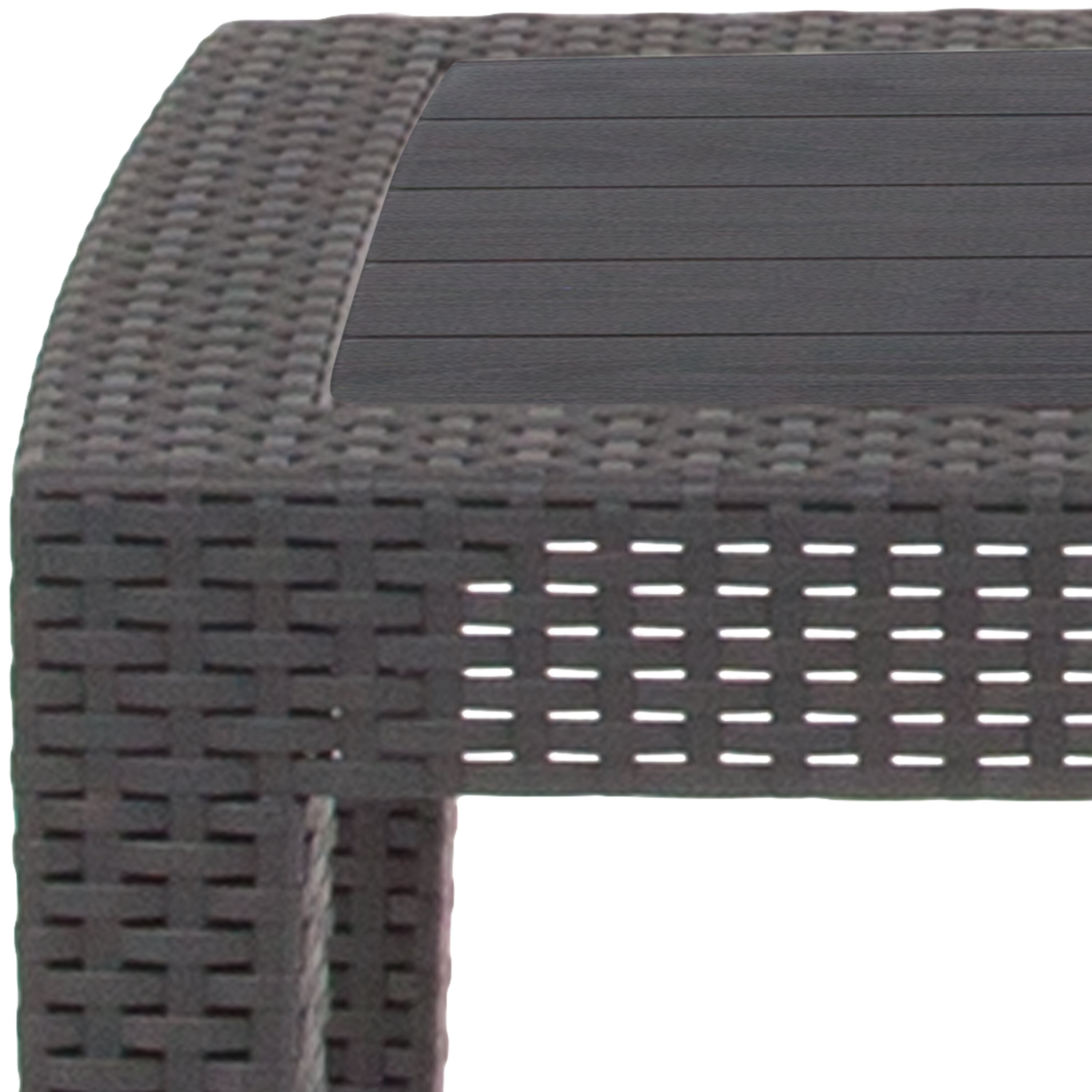 Seneca Dark Gray Faux Rattan Coffee Table