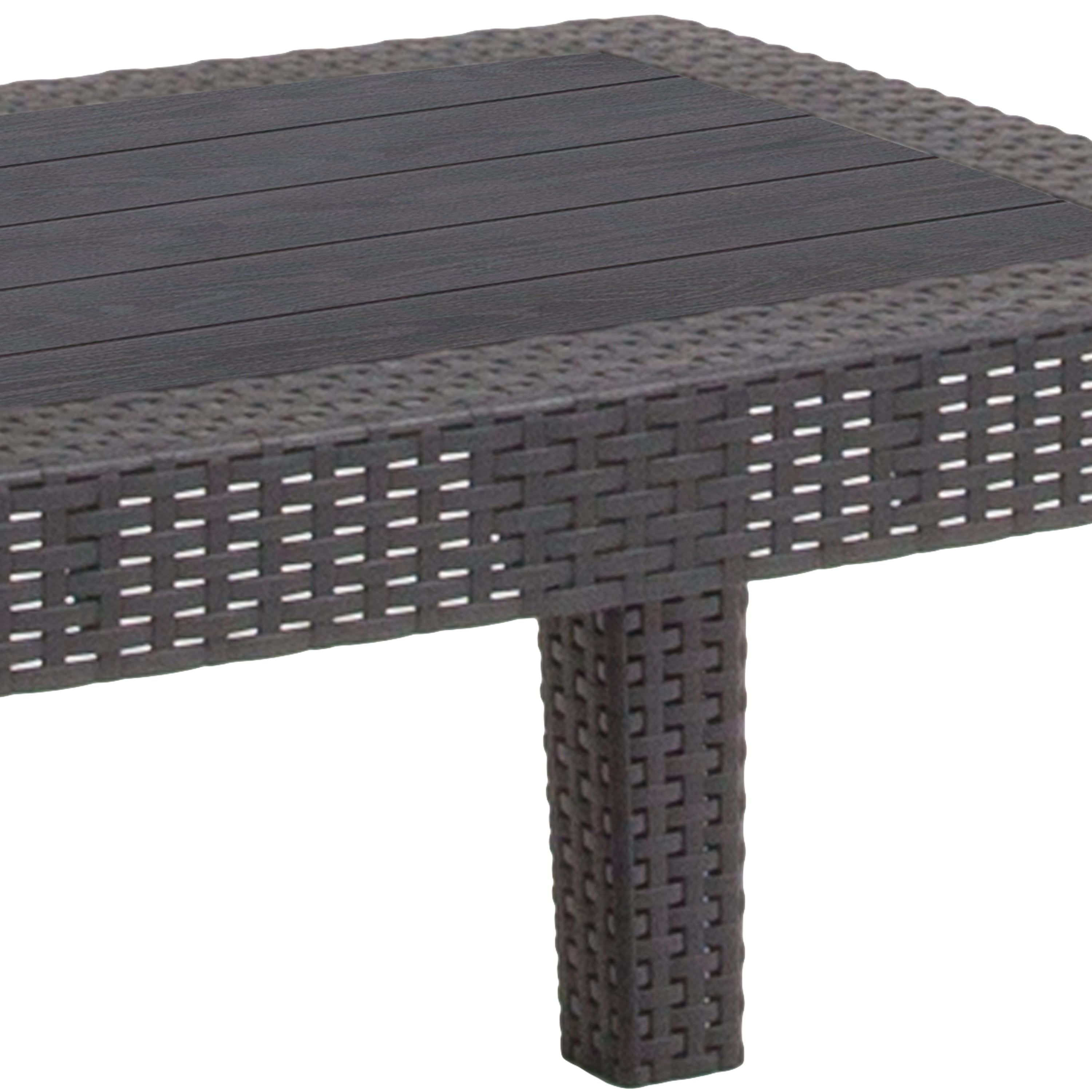 Seneca Dark Gray Faux Rattan Coffee Table