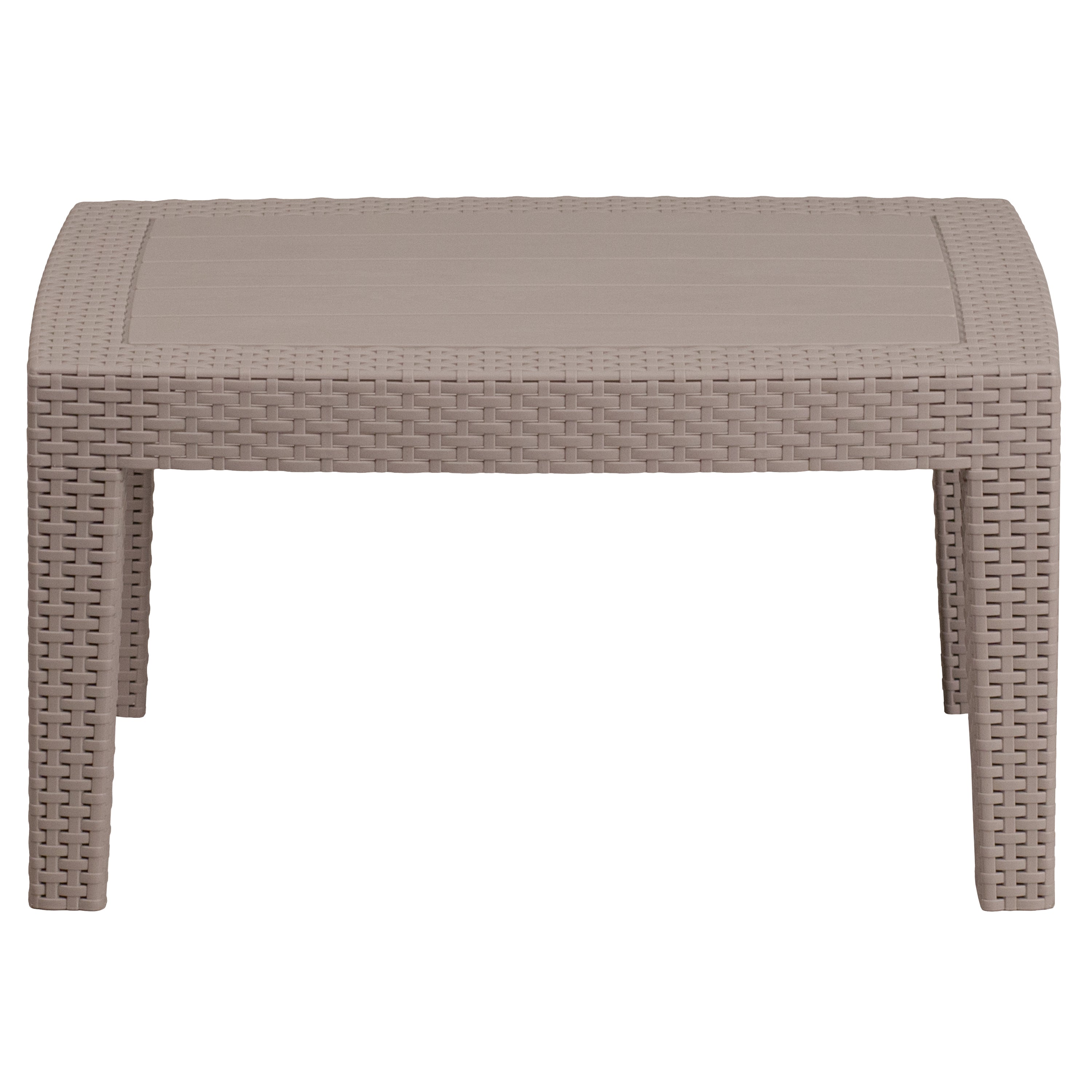 Seneca Light Gray Faux Rattan Coffee Table