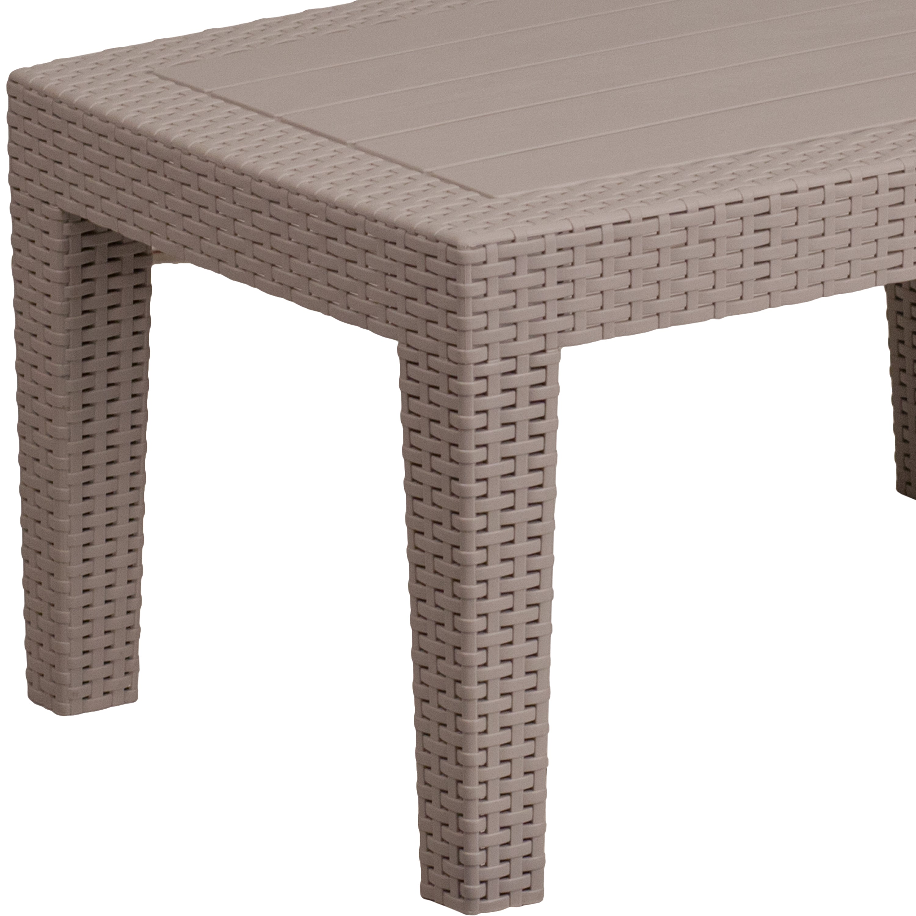Seneca Light Gray Faux Rattan Coffee Table