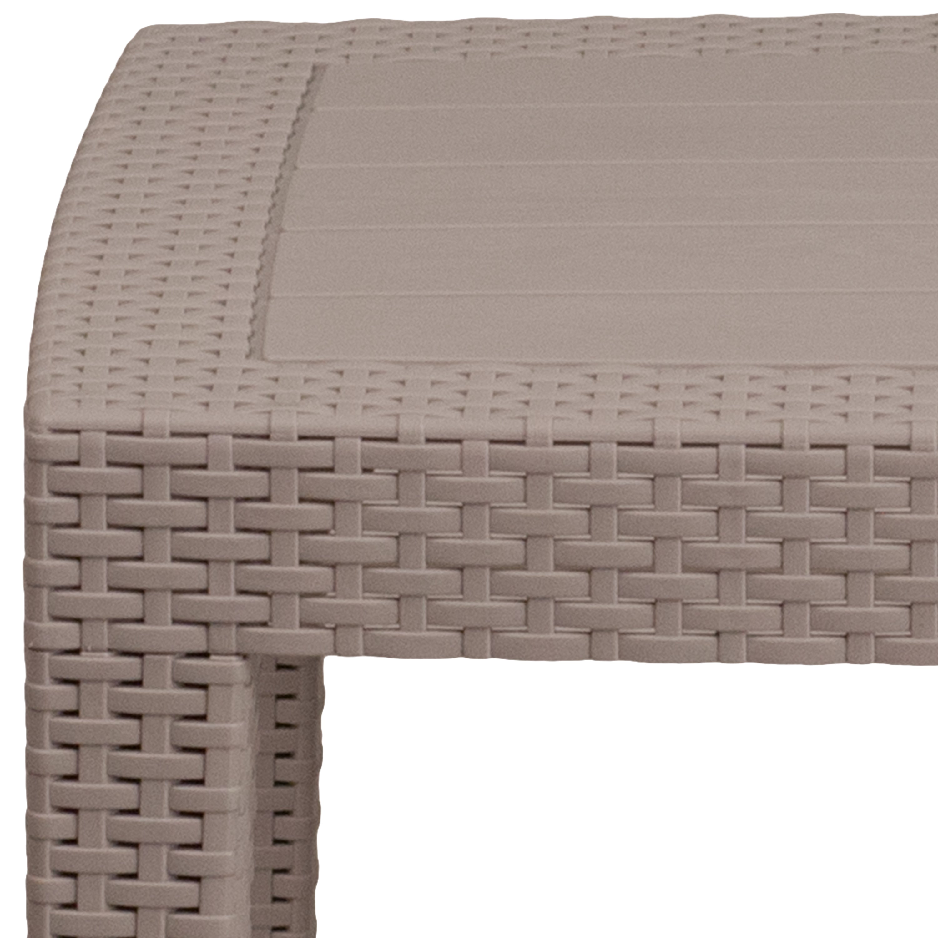 Seneca Light Gray Faux Rattan Coffee Table