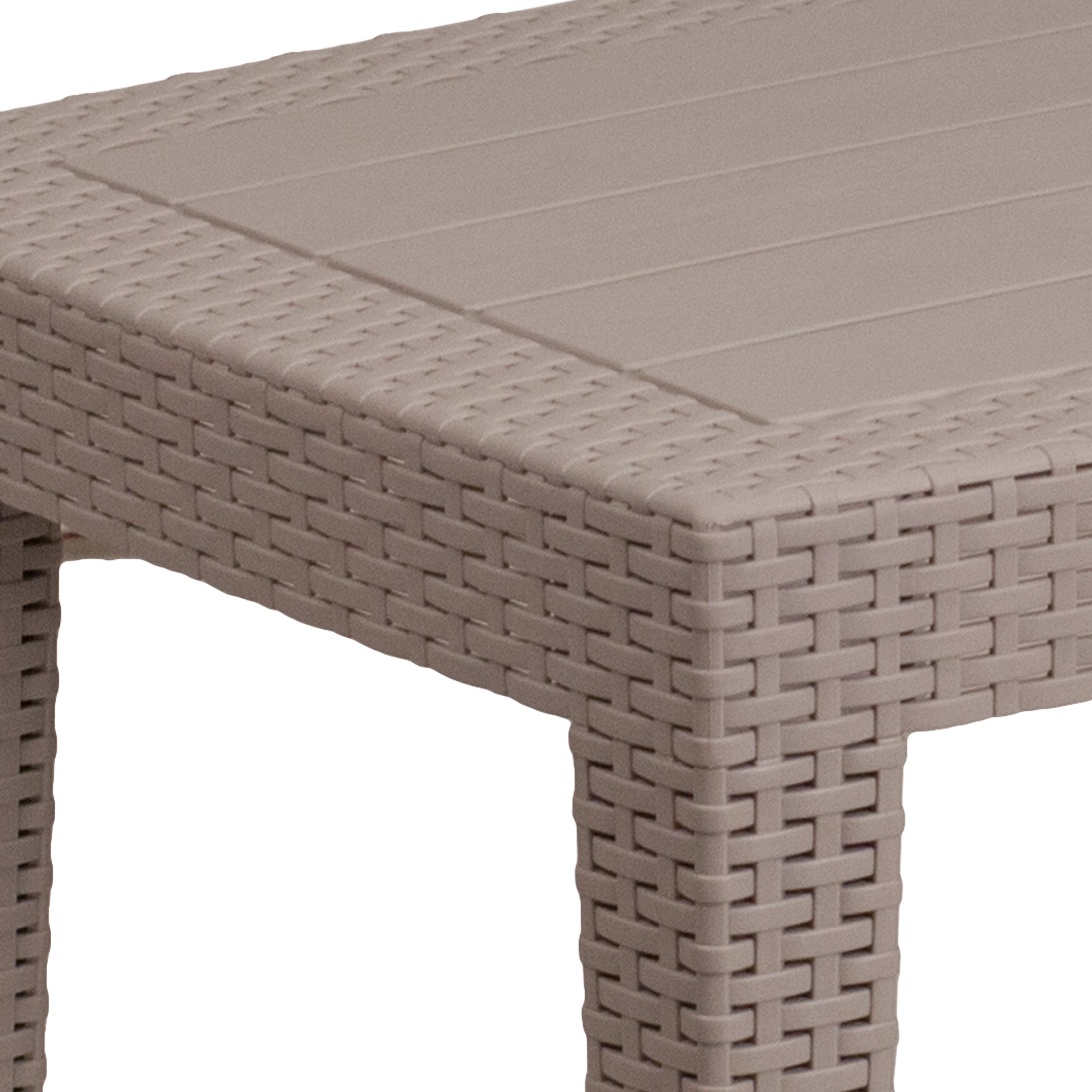 Seneca Light Gray Faux Rattan Coffee Table