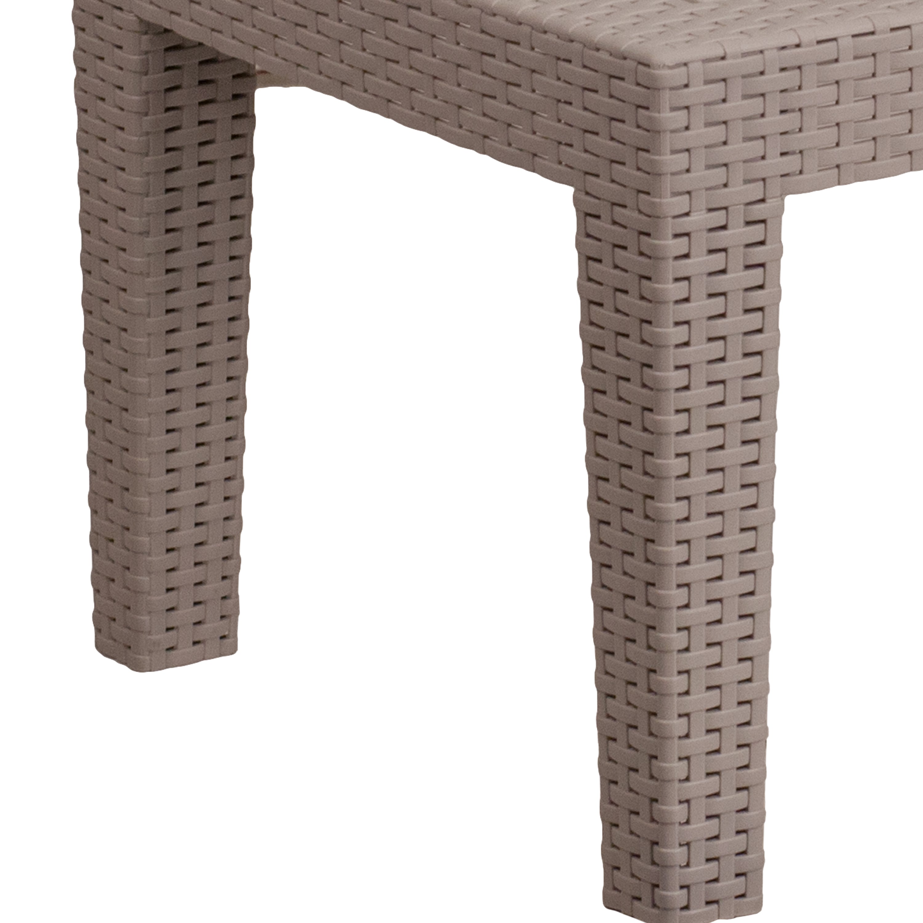 Seneca Light Gray Faux Rattan Coffee Table