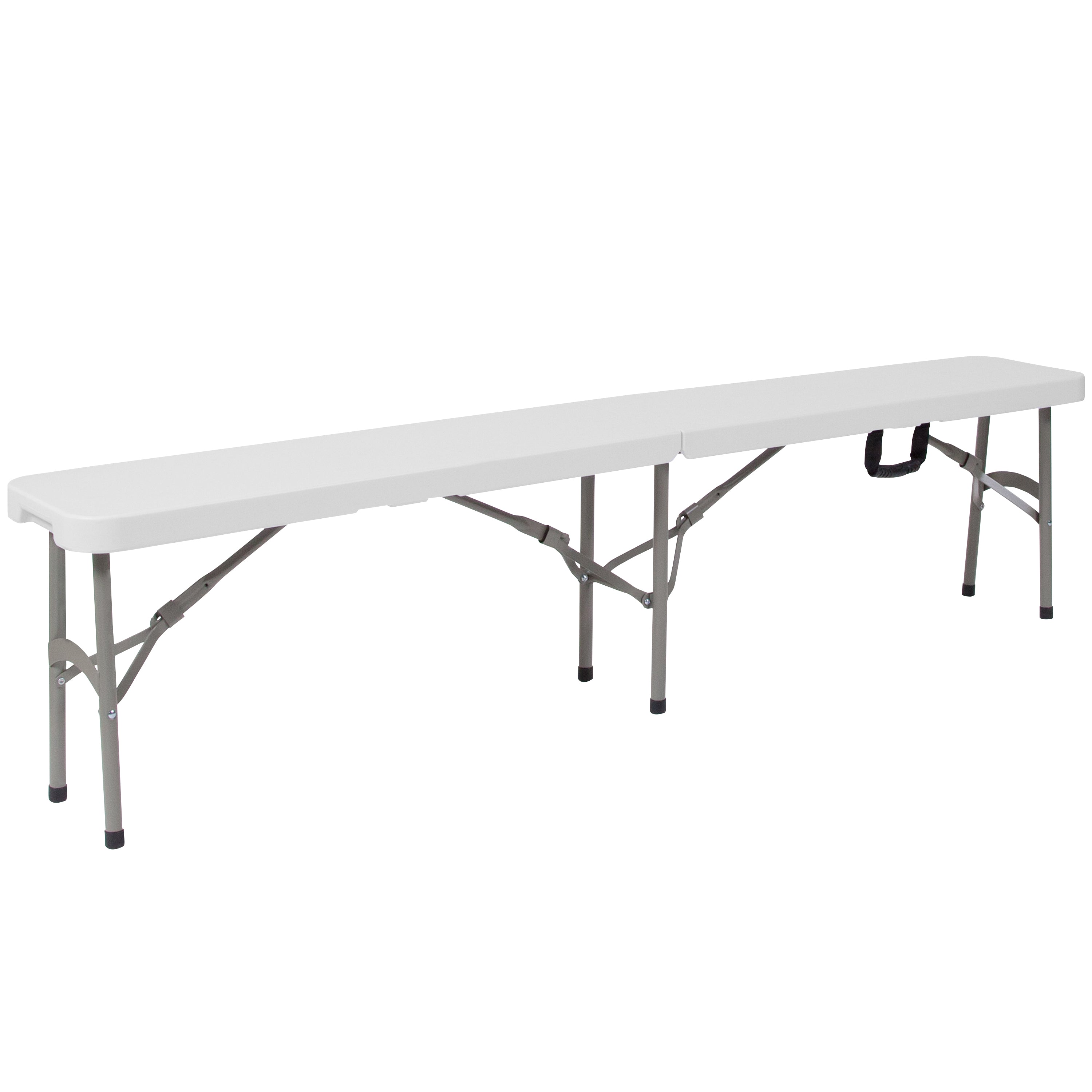 Atlas 11''W x 72"L Bi-Fold Granite White Folding Bench with Carrying Handle