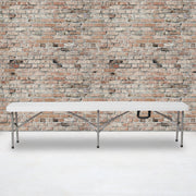 Atlas 11''W x 72"L Bi-Fold Granite White Folding Bench with Carrying Handle