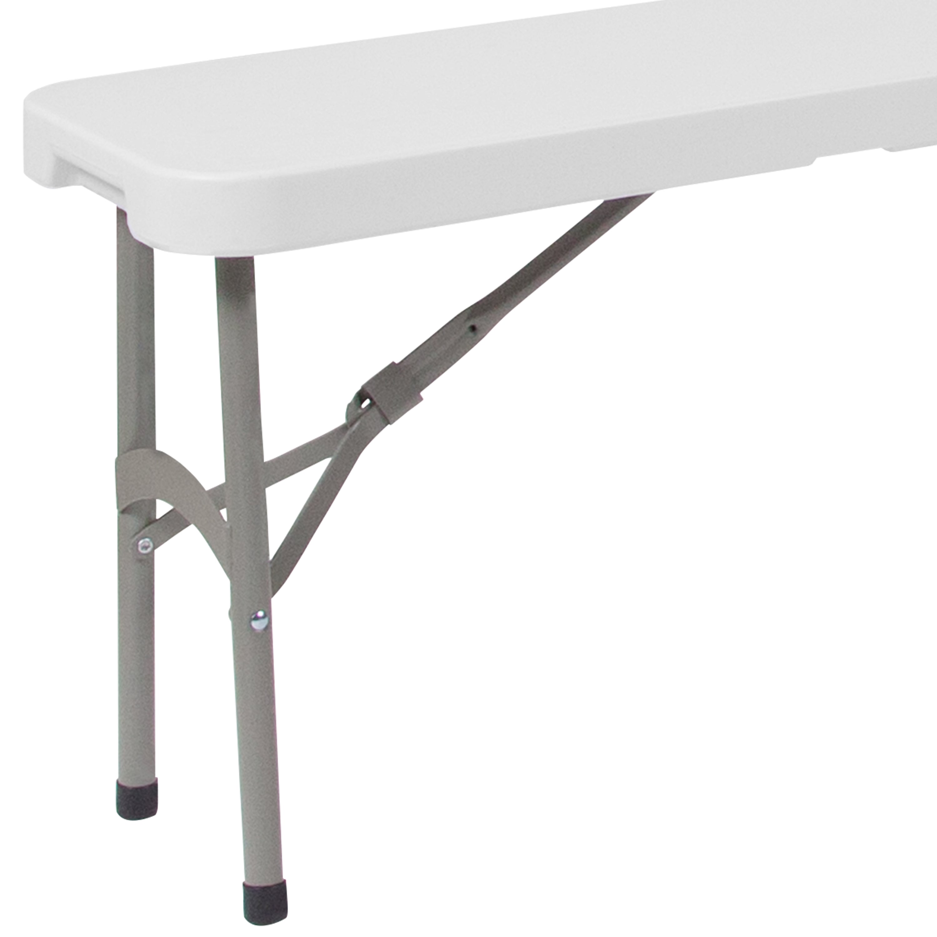 Atlas 11''W x 72"L Bi-Fold Granite White Folding Bench with Carrying Handle