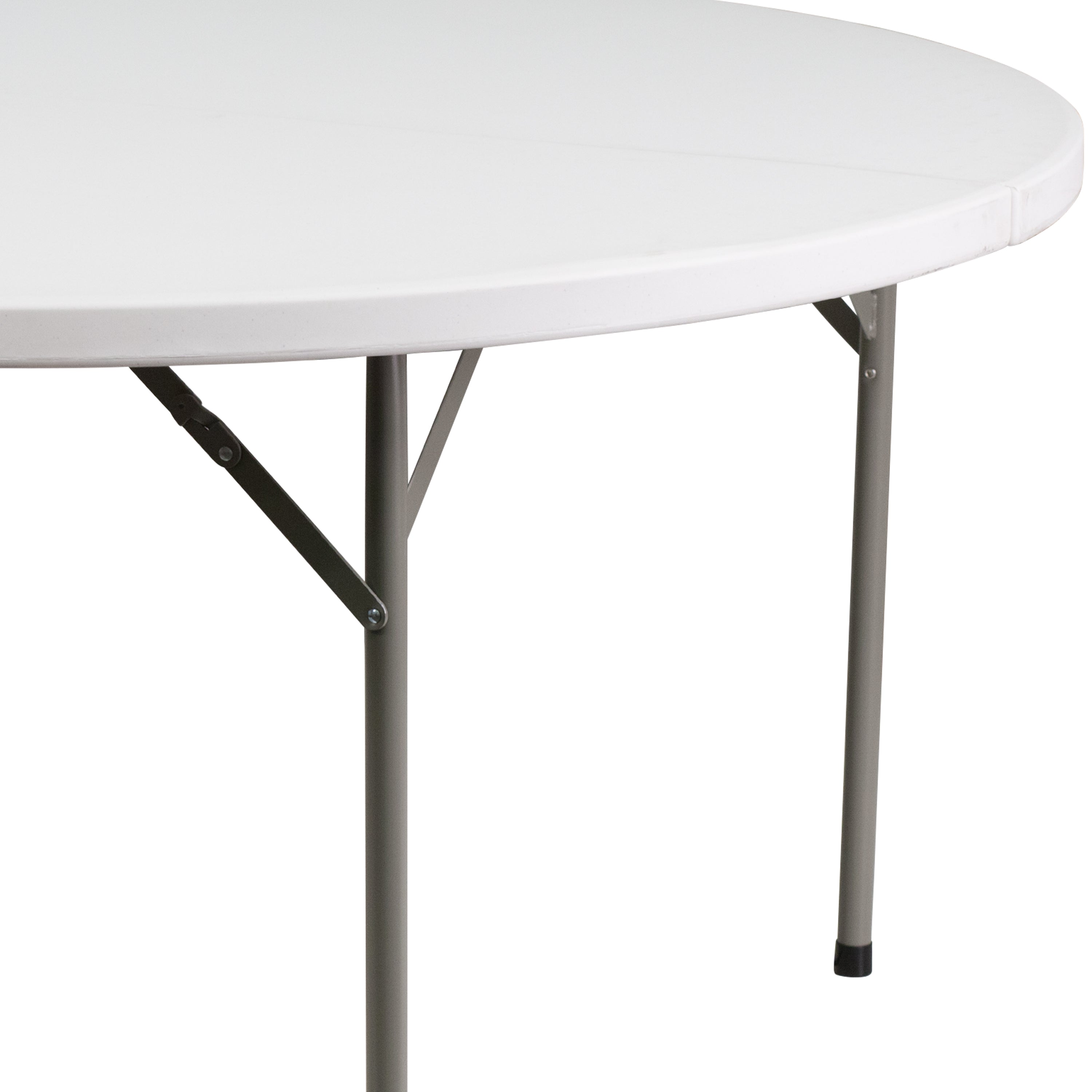 Elon 5-Foot Round Granite White Plastic Folding Table