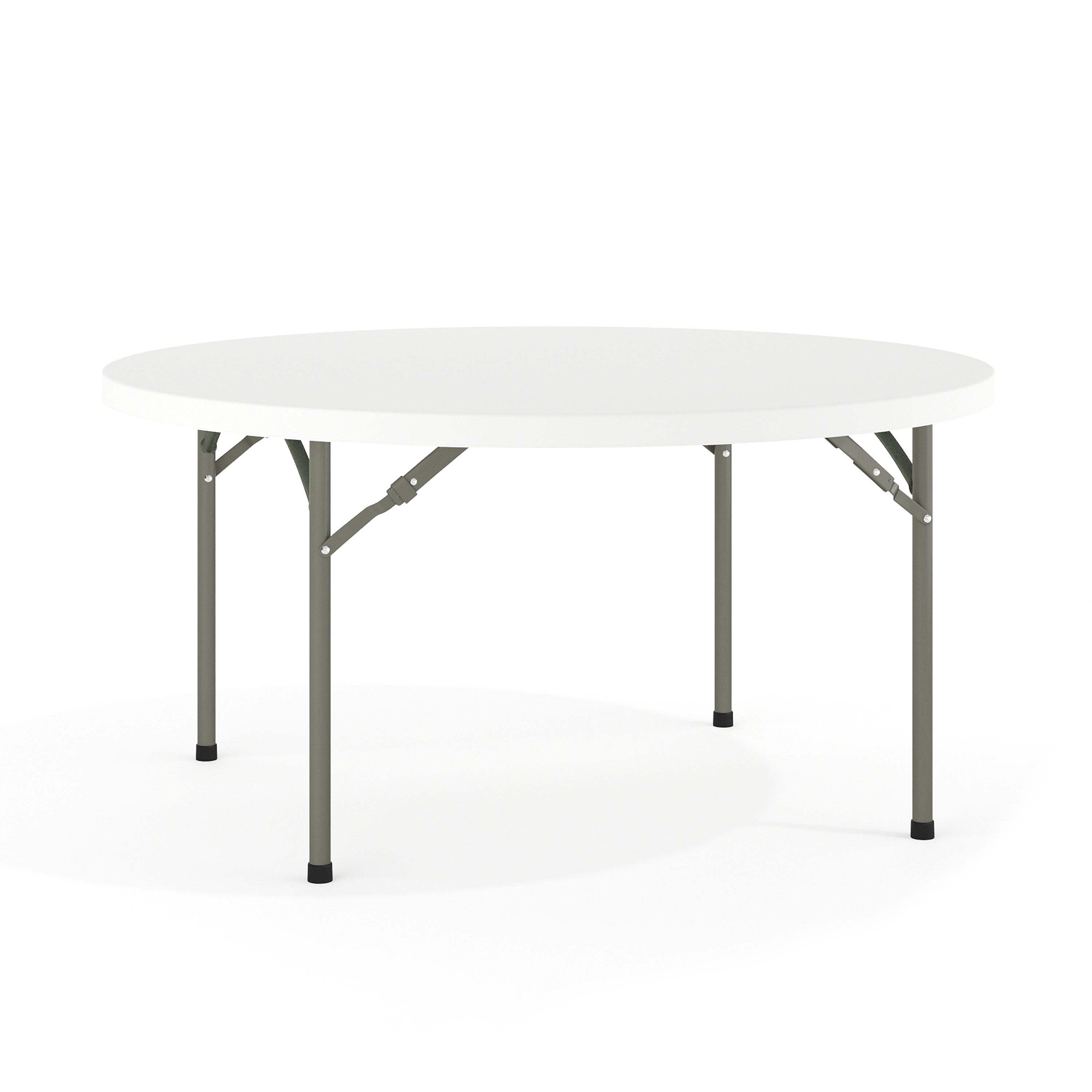 Elon 5-Foot Round Granite White Plastic Folding Table