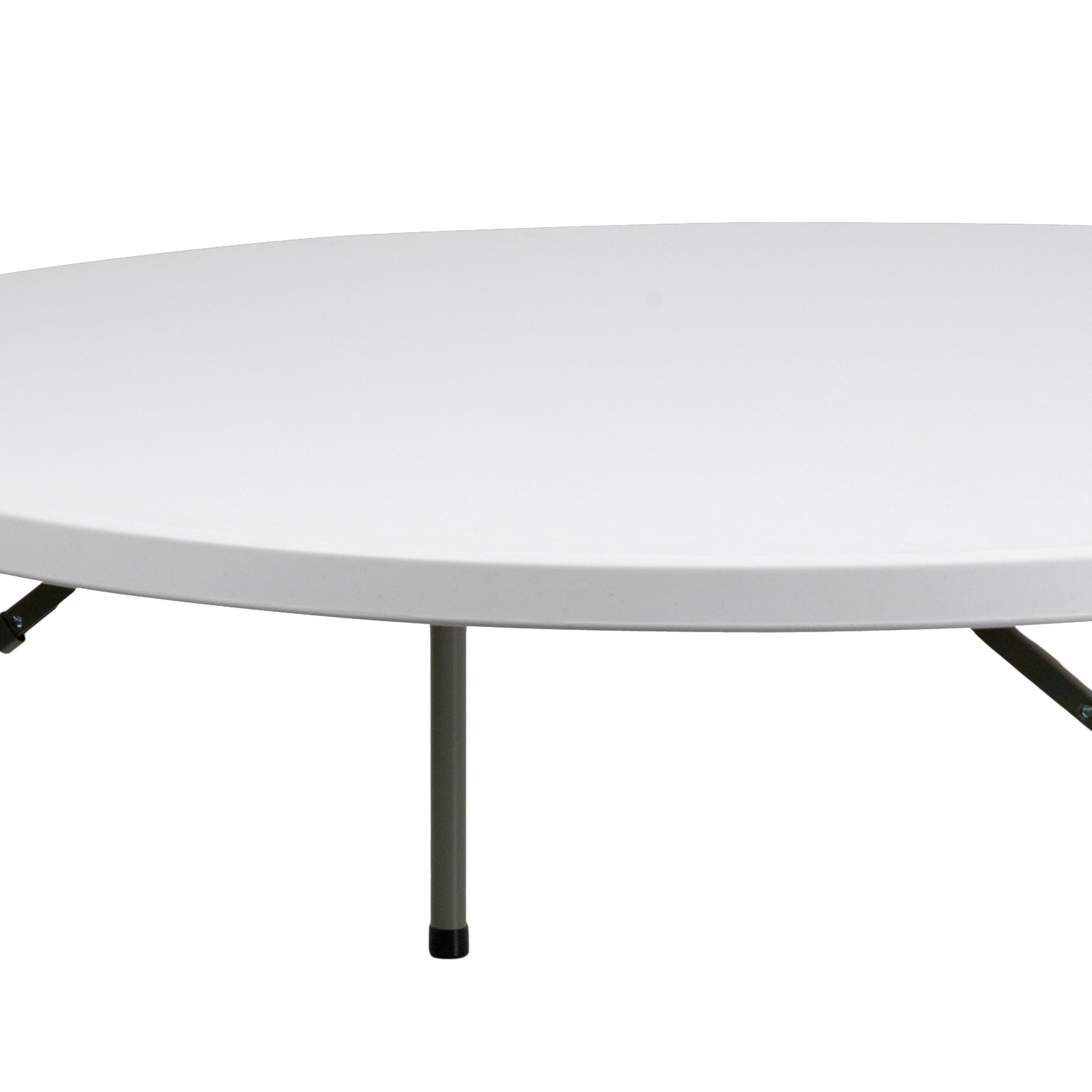 Elon 6-Foot Round Granite White Plastic Folding Table