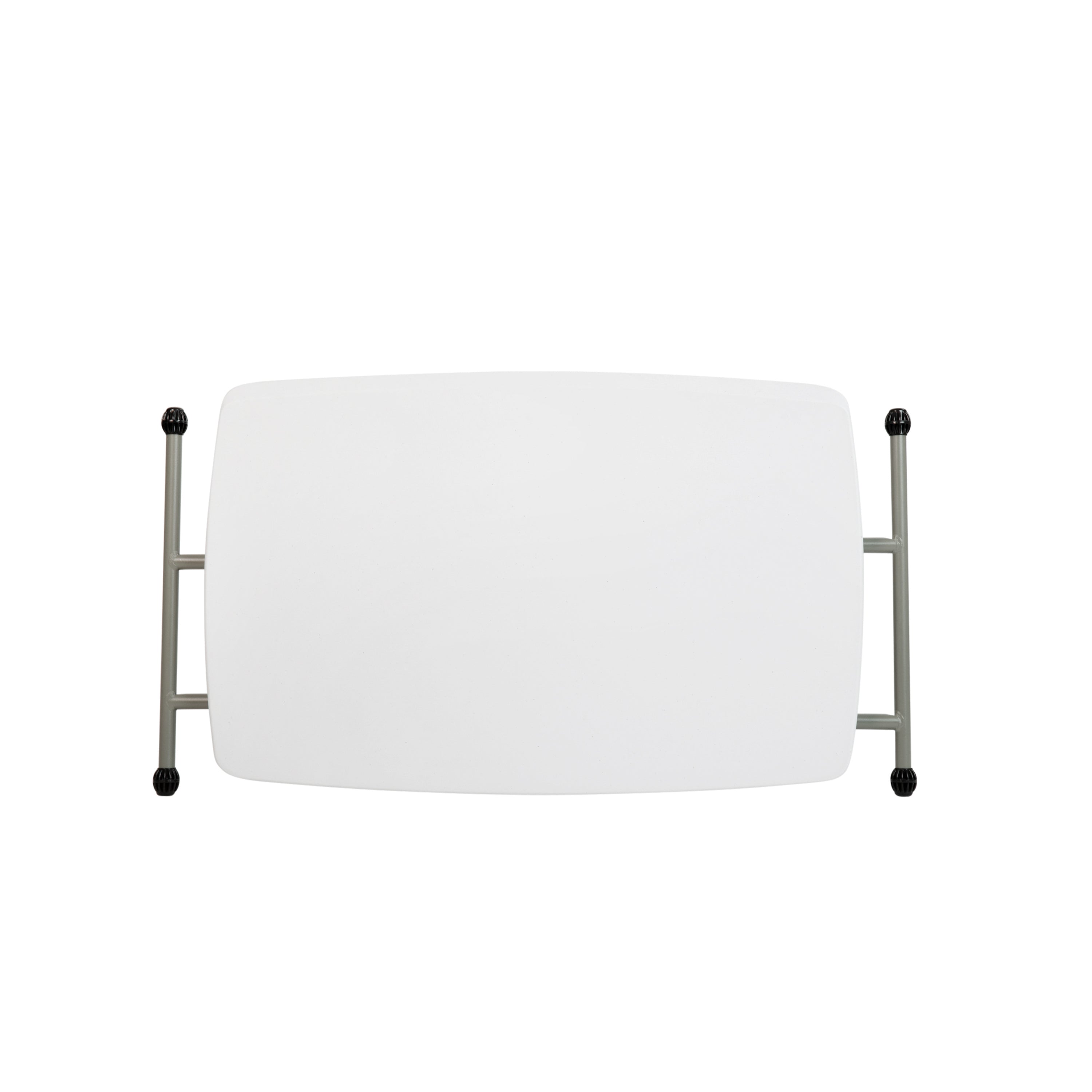 Elon 30 Inch Granite White Indoor/Outdoor Plastic Folding Table, Adjustable Height Commercial Grade Side Table, Laptop Table, TV Tray