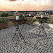 Elon Commercial Grade 2.6-Foot Round Black Indoor/Outdoor Plastic Bar Height Folding Table