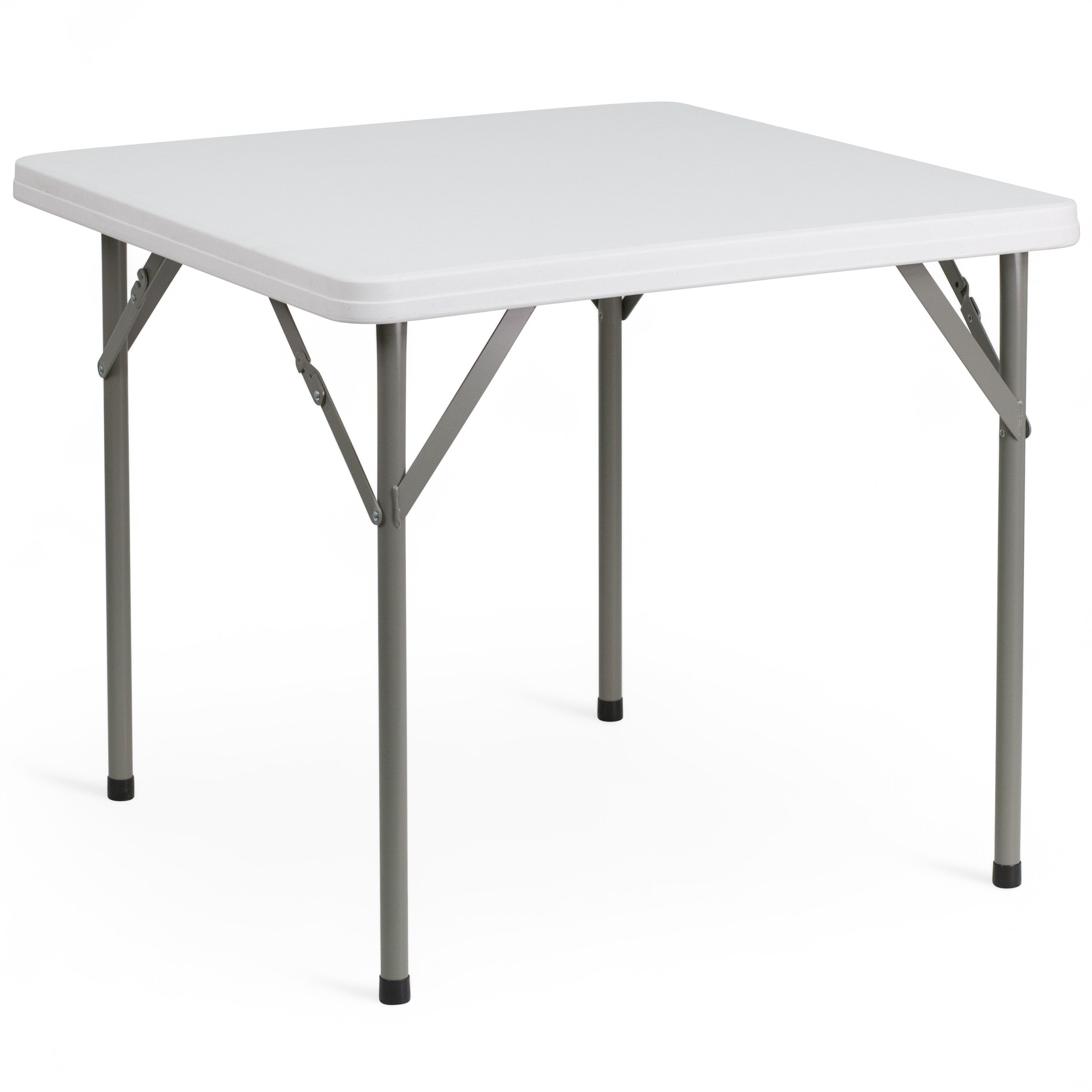 Elon 34.25" Square Granite White Plastic Folding Table