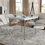Elon 34.25" Square Granite White Plastic Folding Table