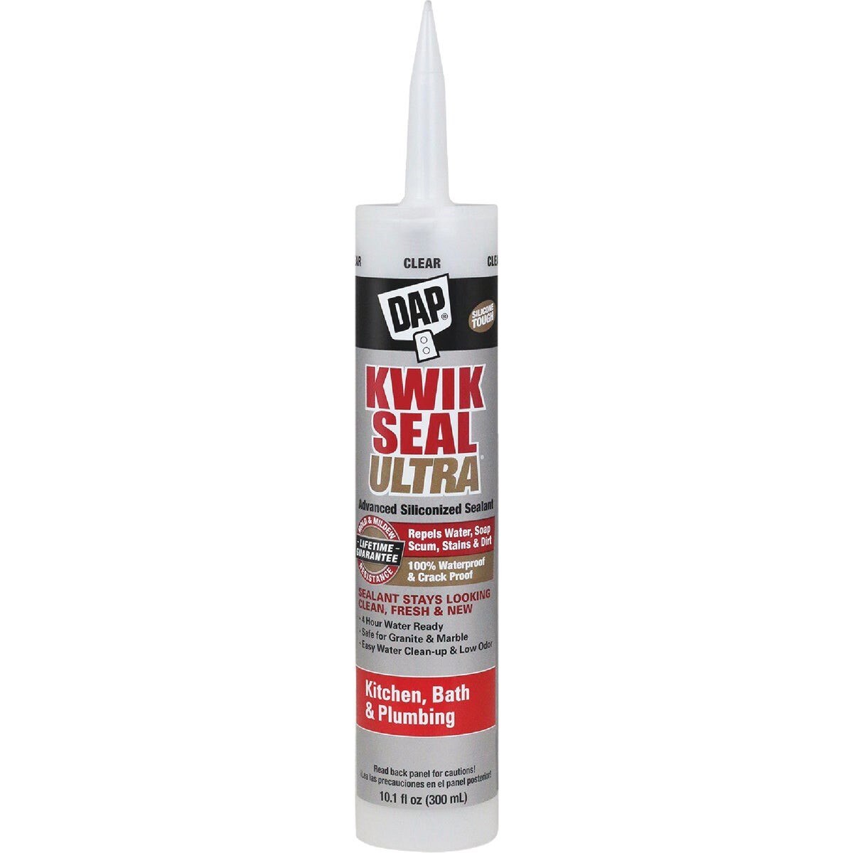 DAP KWIK SEAL ULTRA 10.1 Oz. Clear Kitchen & Bath Silicone Sealant