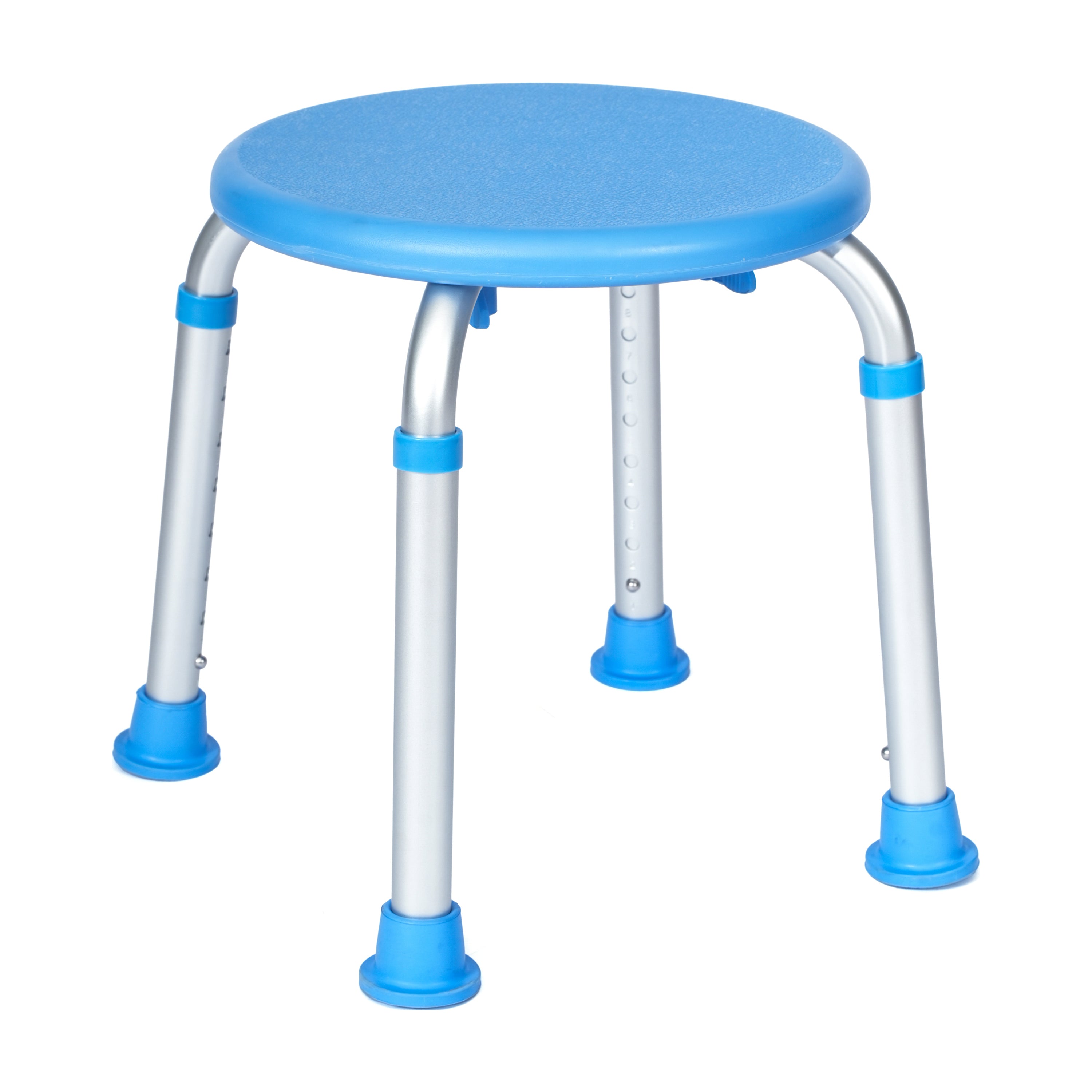 HERCULES Adjustable Bath & Shower Stool with Height-Adjust Frame, 300 lbs. Static Weight Capacity, and Tool-Free Assembly in Blue
