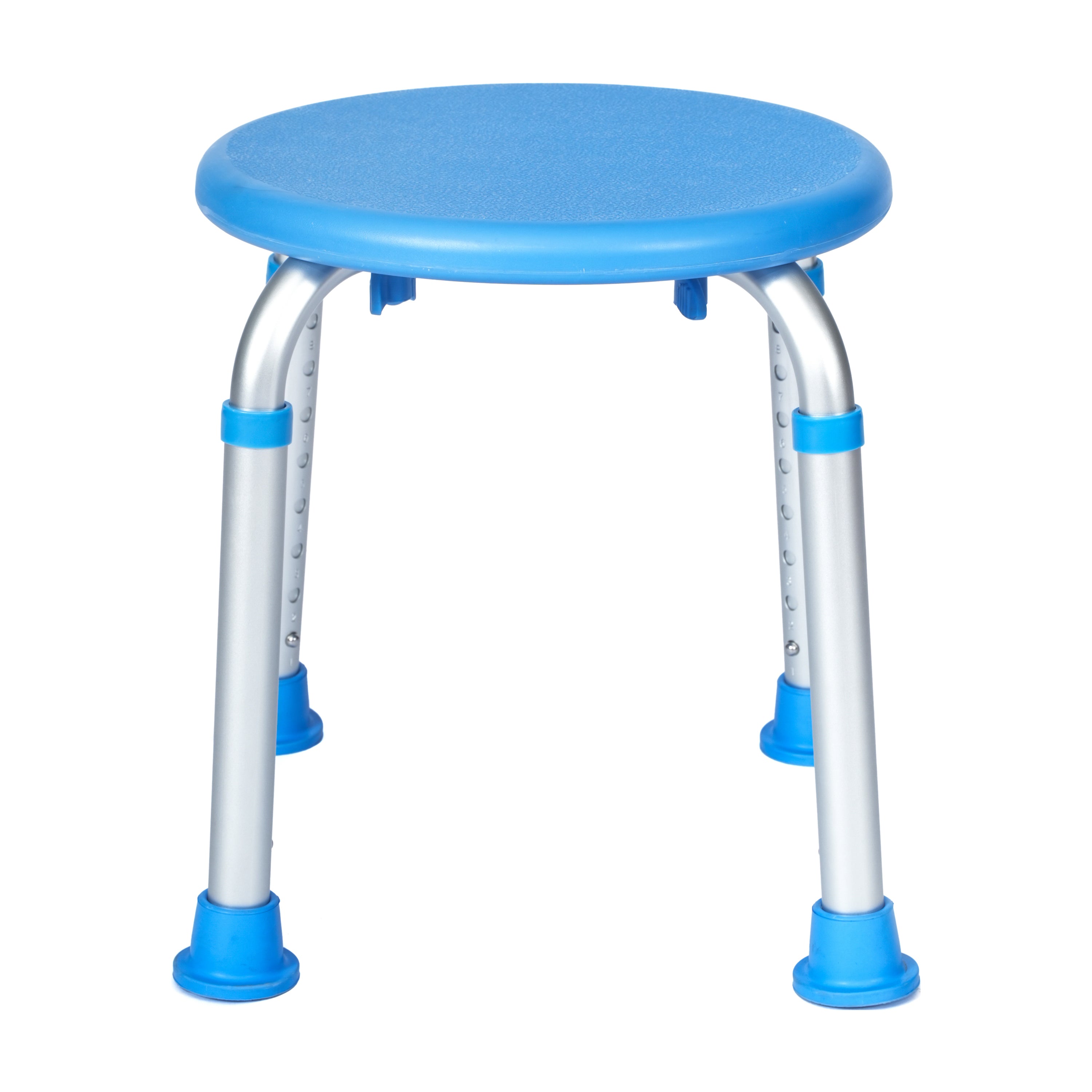 HERCULES Adjustable Bath & Shower Stool with Height-Adjust Frame, 300 lbs. Static Weight Capacity, and Tool-Free Assembly in Blue