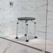 HERCULES Series Tool-Free and Quick Assembly, 300 Lb. Capacity, Adjustable Gray Bath & Shower Stool