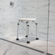 HERCULES Series Tool-Free and Quick Assembly, 300 Lb. Capacity, Adjustable White Bath & Shower Stool