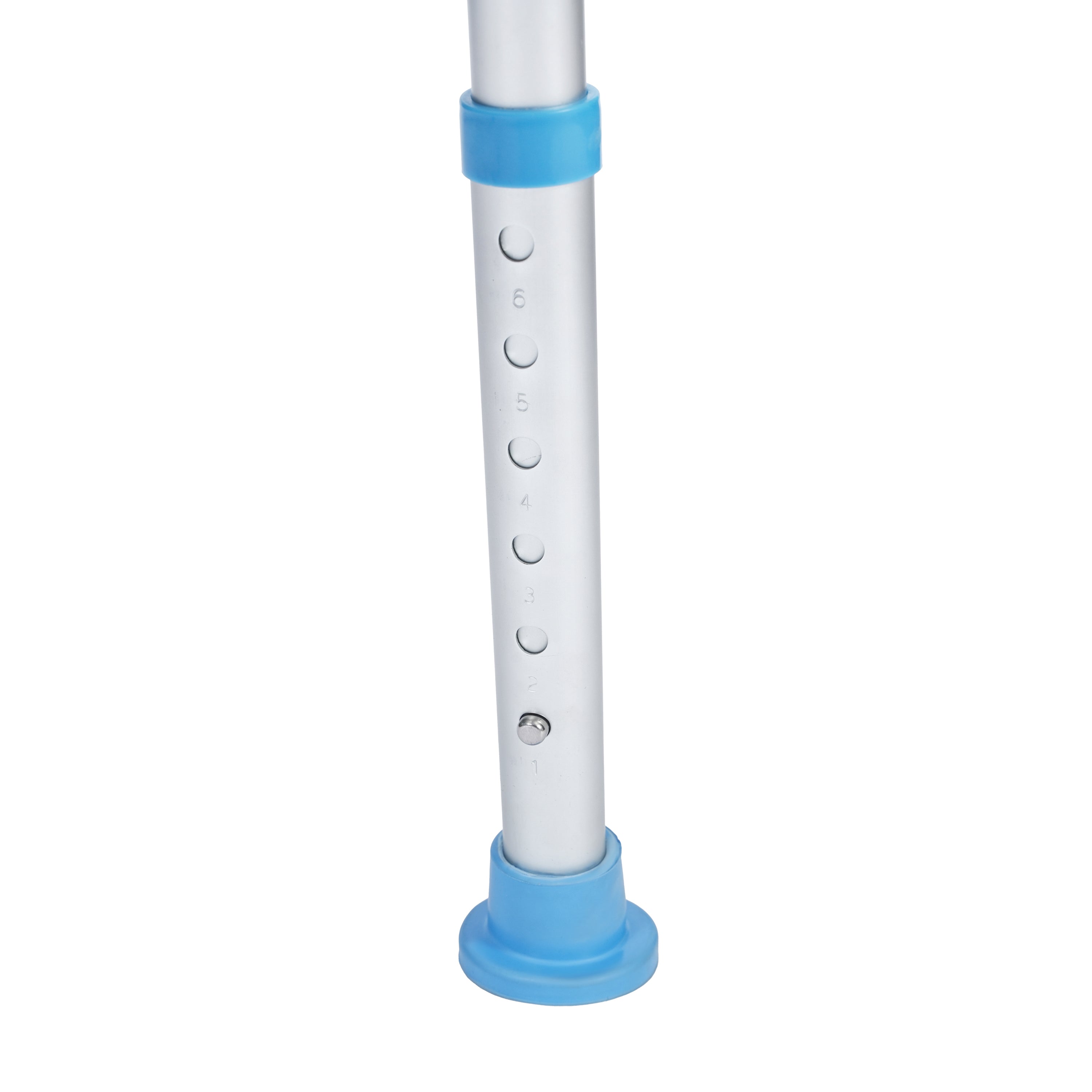 HERCULES Padded Shower Stool with Adjustable Height, Non-Slip Feet and Seat Pad in White/Blue