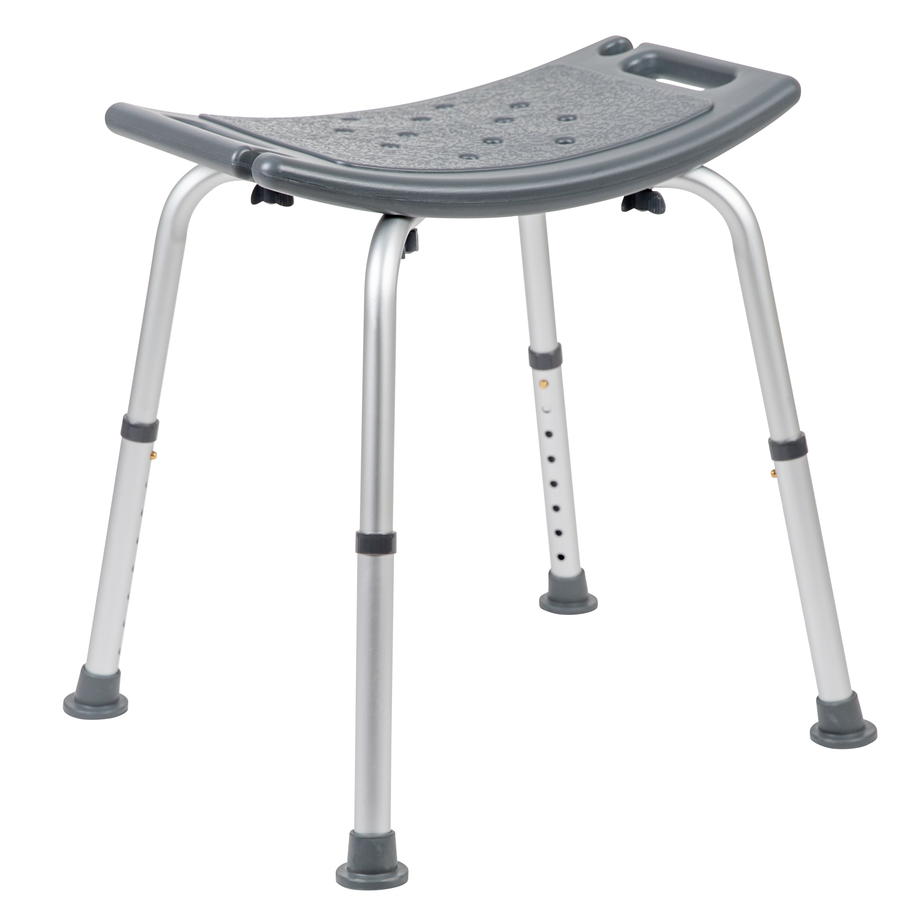 HERCULES Series Tool-Free and Quick Assembly, 300 Lb. Capacity, Adjustable Gray Bath & Shower Chair with Non-slip Feet