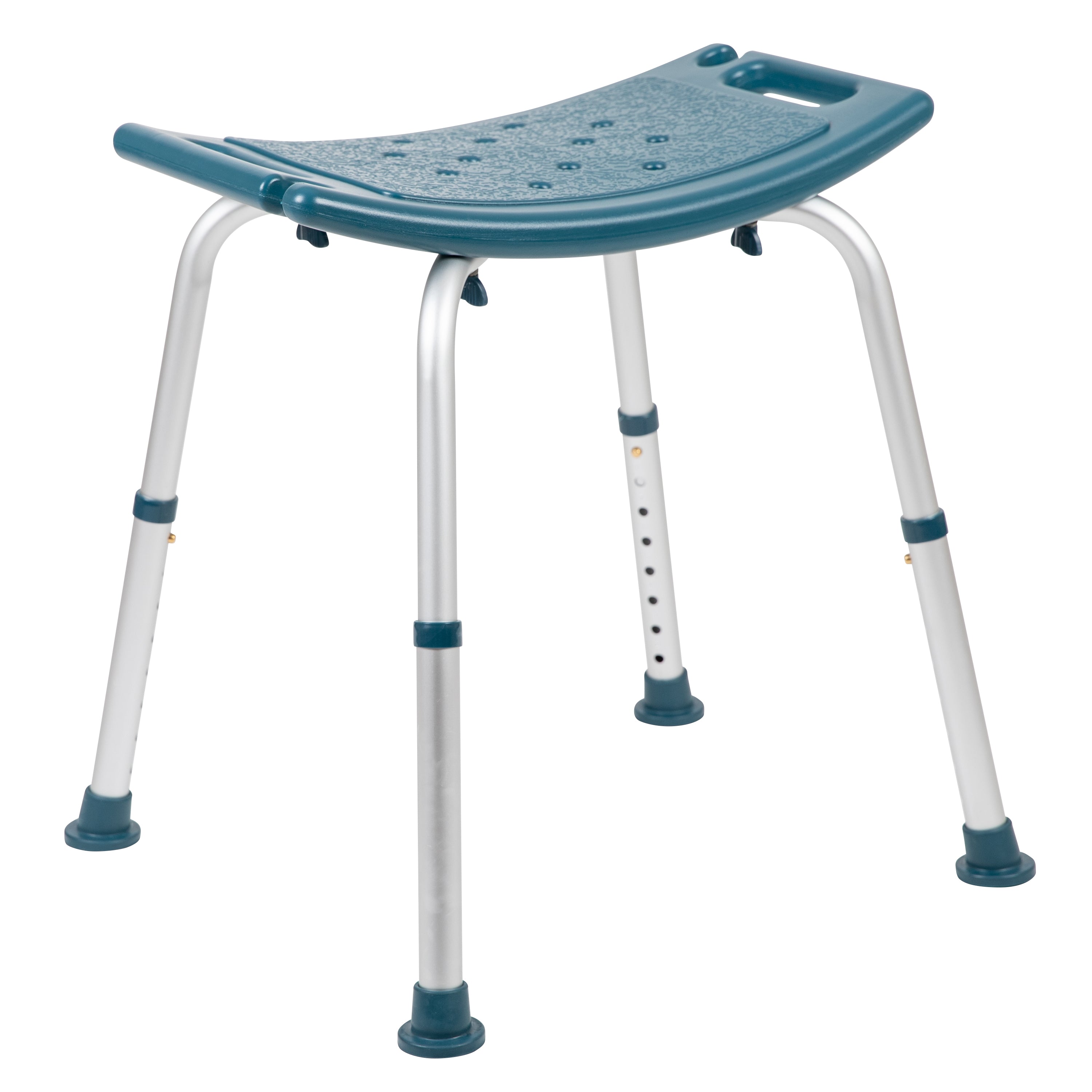 HERCULES Series Tool-Free and Quick Assembly, 300 Lb. Capacity, Adjustable Navy Bath & Shower Chair with Non-slip Feet