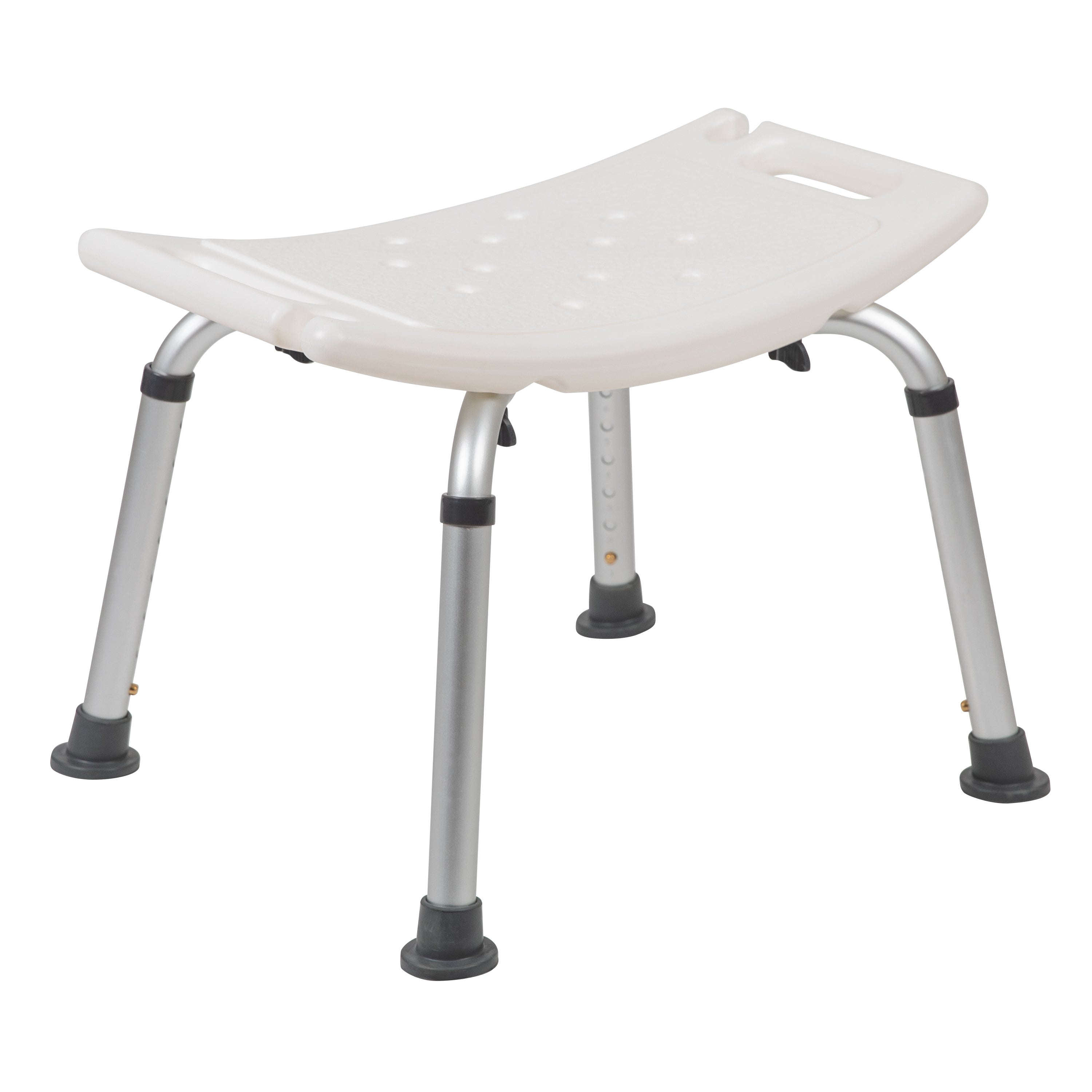 HERCULES Series Tool-Free and Quick Assembly, 300 Lb. Capacity, Adjustable White Bath & Shower Chair with Non-slip Feet