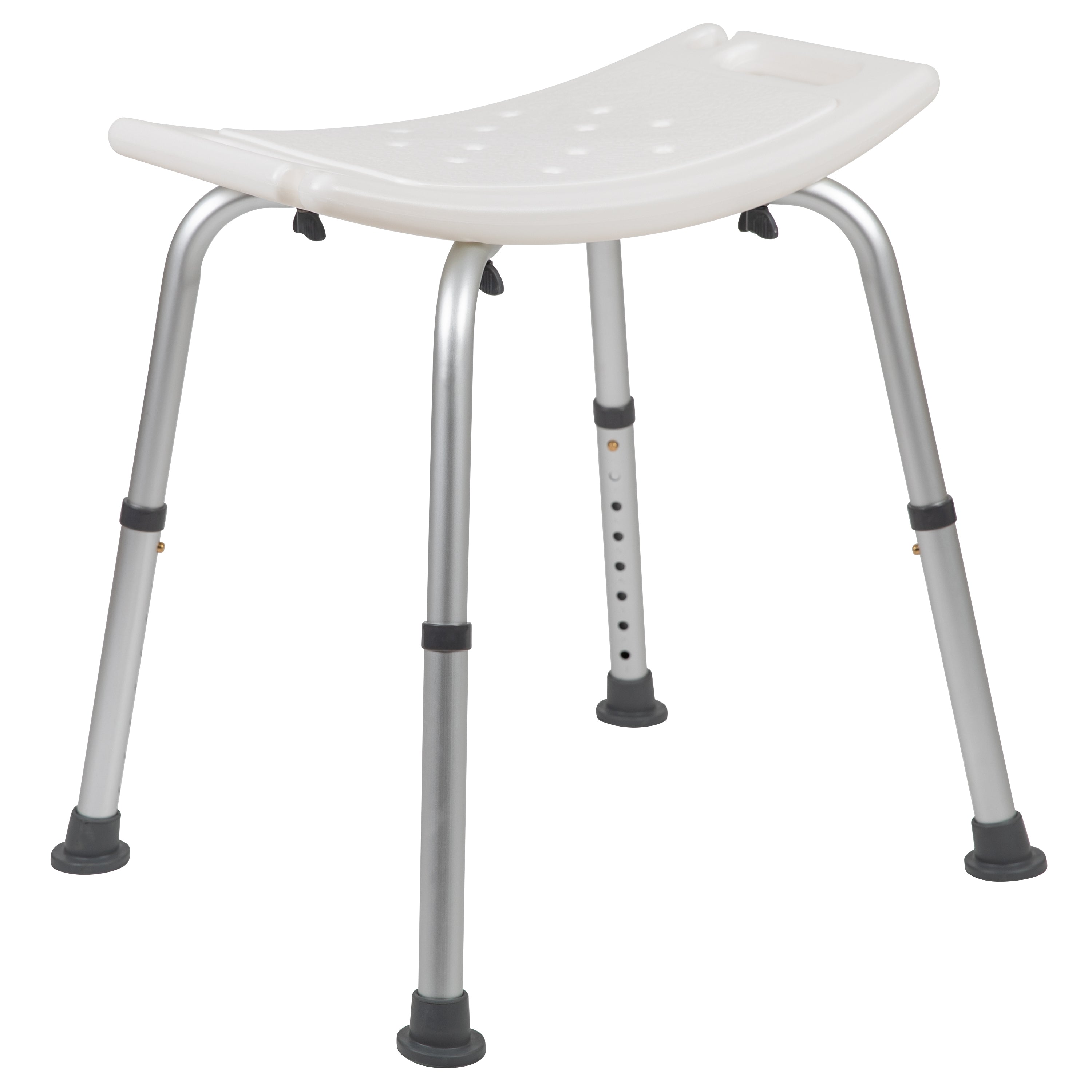 HERCULES Series Tool-Free and Quick Assembly, 300 Lb. Capacity, Adjustable White Bath & Shower Chair with Non-slip Feet