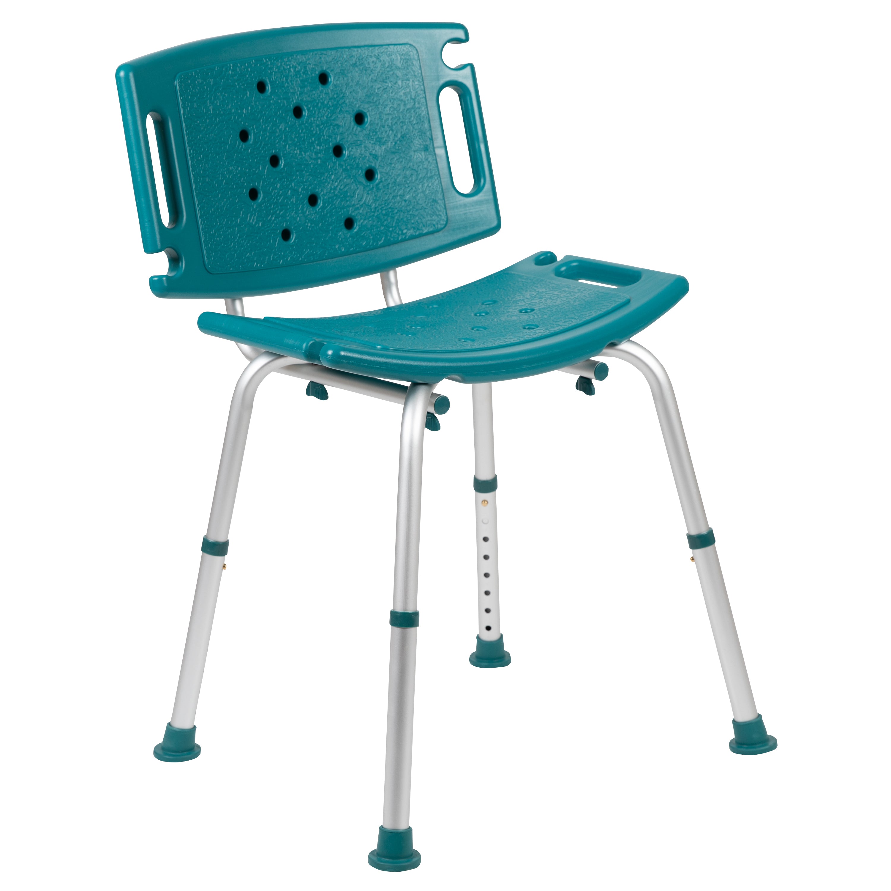 HERCULES Series Tool-Free and Quick Assembly, 300 Lb. Capacity, Adjustable Teal Bath & Shower Chair with Extra Large Back