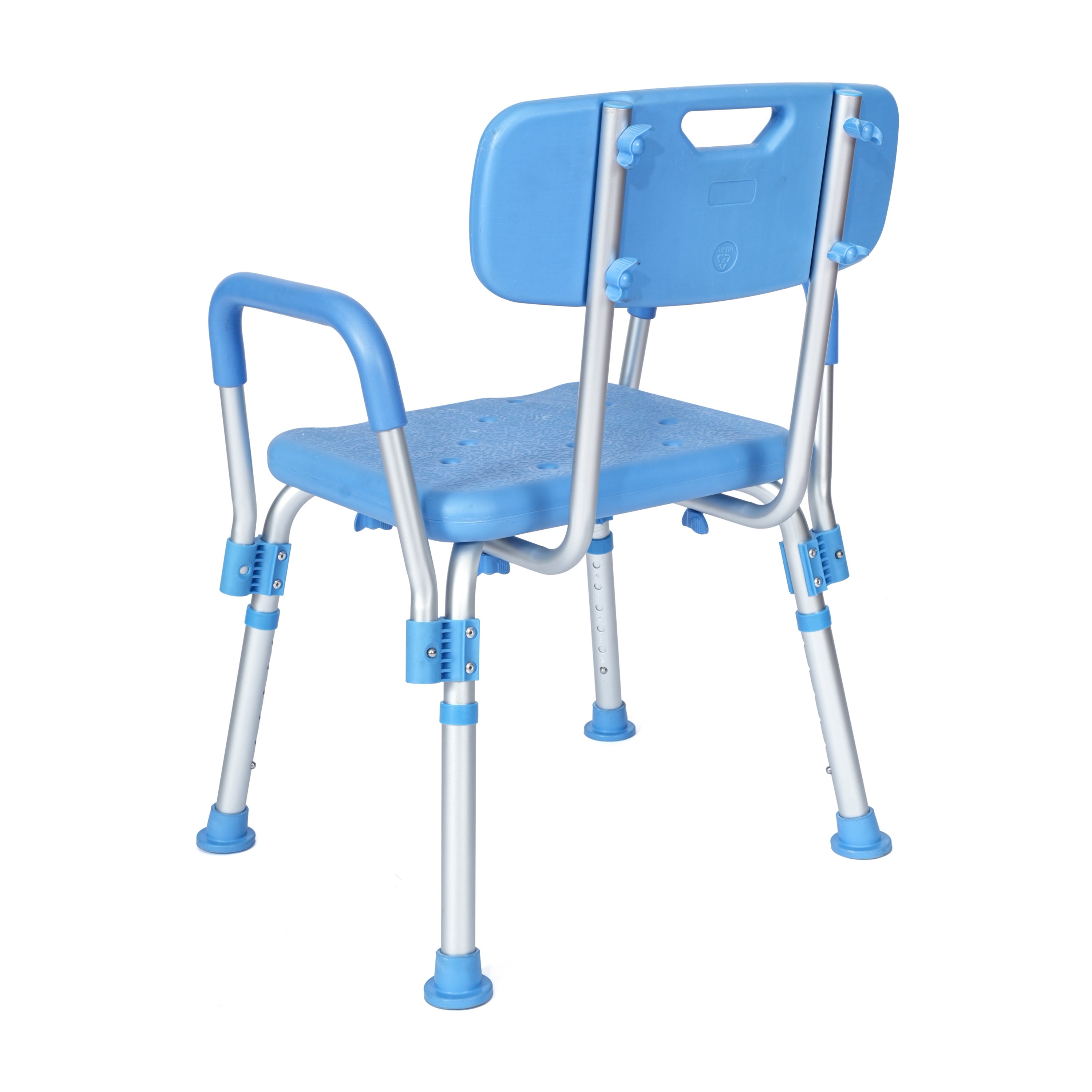 HERCULES Adjustable Bath & Shower Chair with Height-Adjust Frame, Depth-Adjust Back, and 300 lbs. Static Weight Capacity in Blue